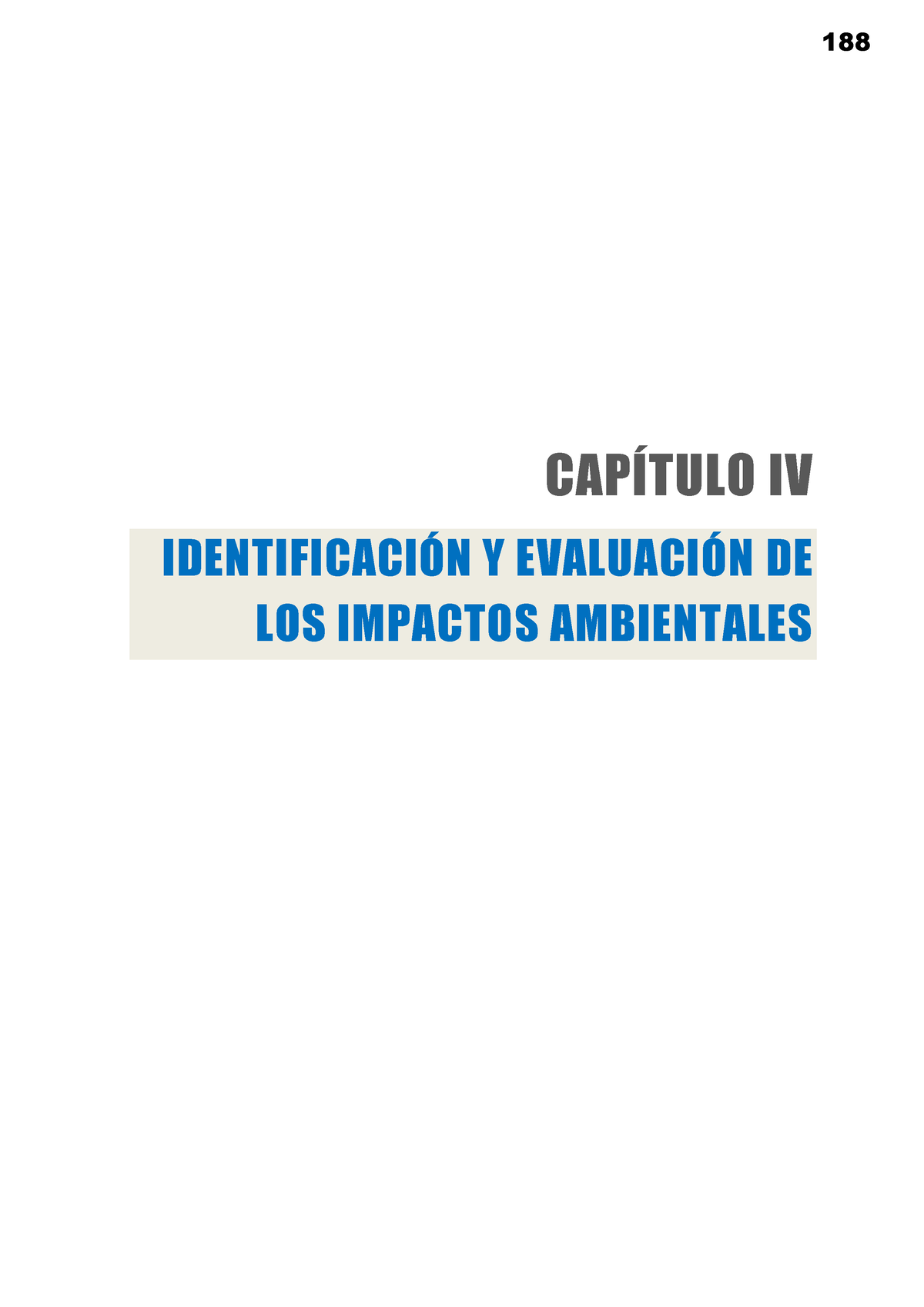 CAP IV Identificacion Y Evaluacion DE Impactos - CAPÕTULO IV ...