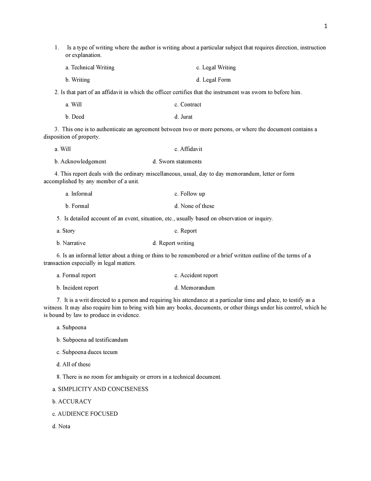 Cdi 108 final exam 2 - exam - Is a type of writing where the author is ...