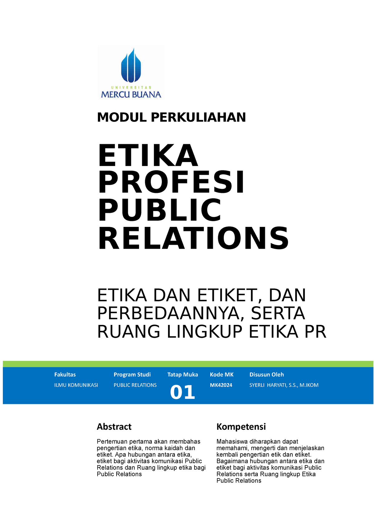 Etika Profesi PR Modul-1 Pengertian Etika DAN Etiket - MODUL ...