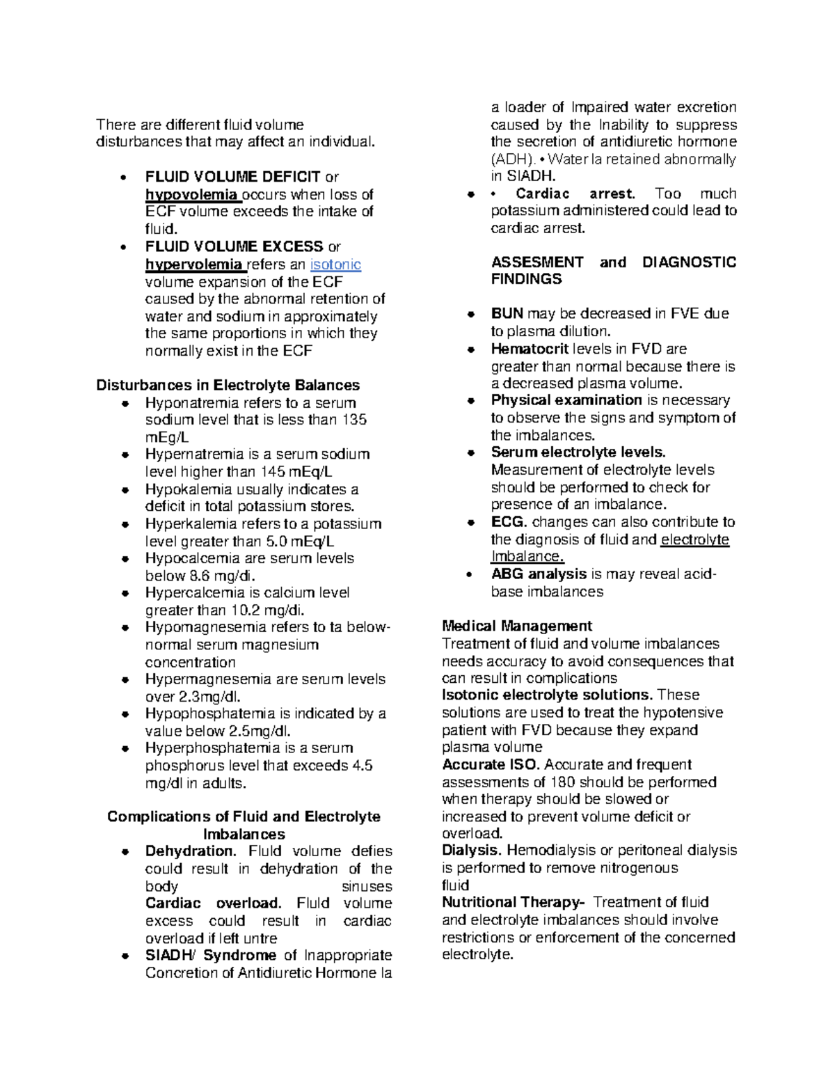 Fiuid Electrolytes-first-part - There are different fluid volume ...