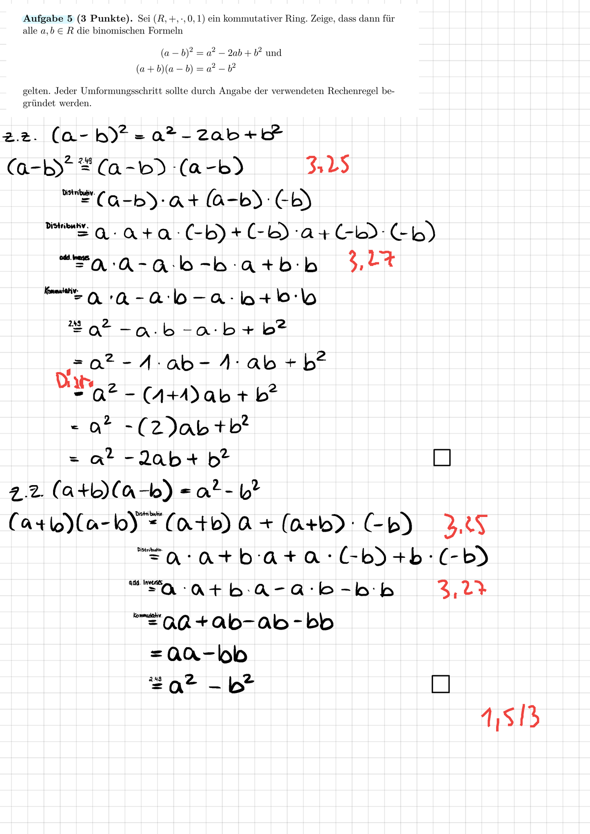 Übungsblatt 007 - Z. (a-b) = A?-Zab+b (a-b> (b) - Studocu