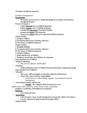 Chapter One Textbook - Lecture notes 1-4 - Chapter One: The Nature of ...