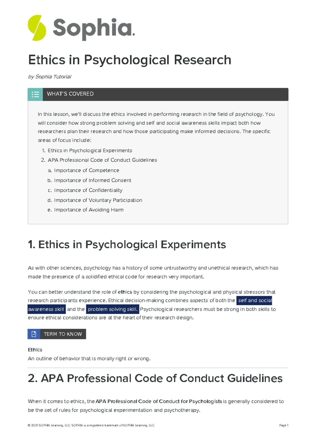 ethics in psychology assignment