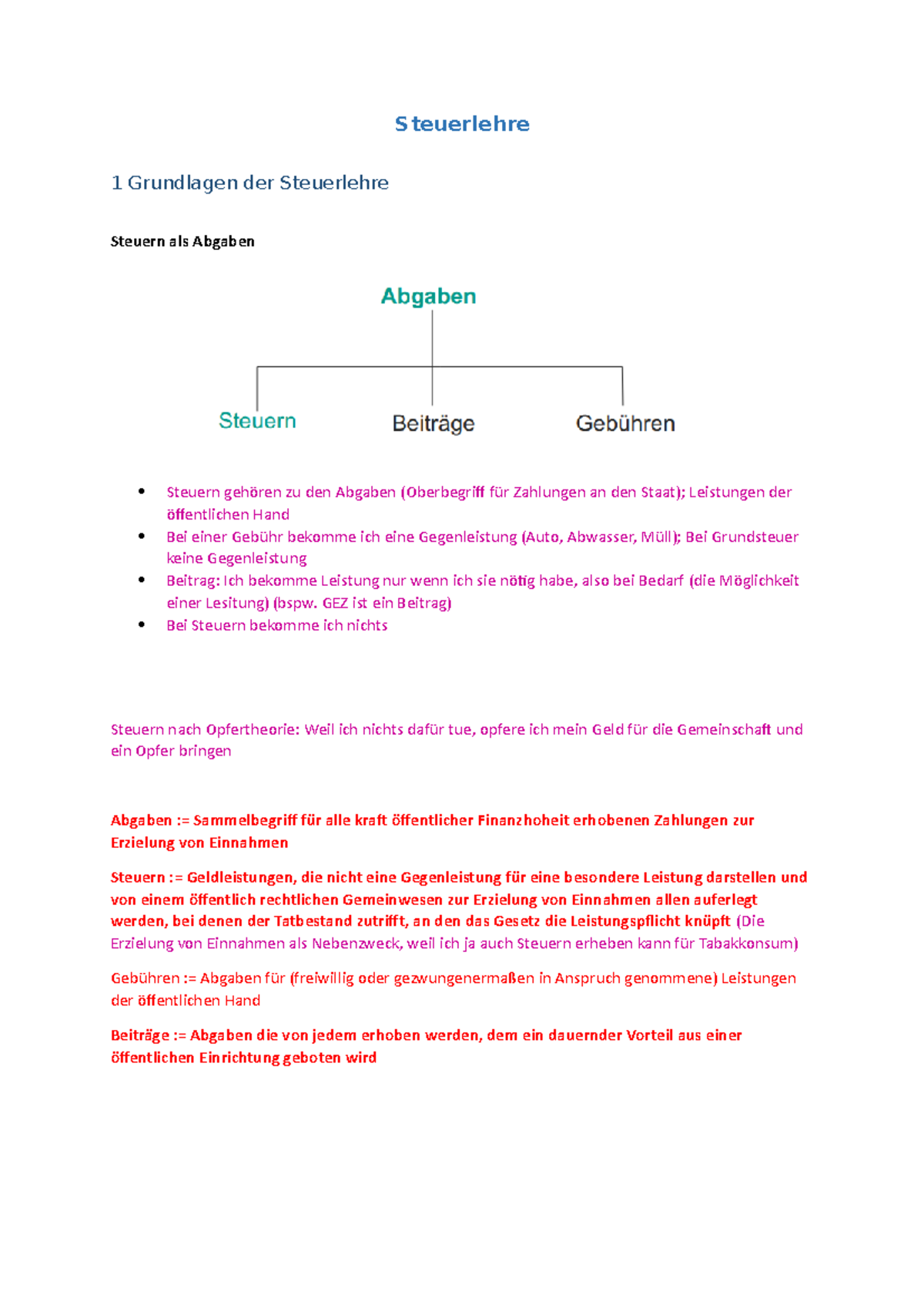 Steuerlehre - Skriptbearbeitung - Steuerlehre 1 Grundlagen Der ...