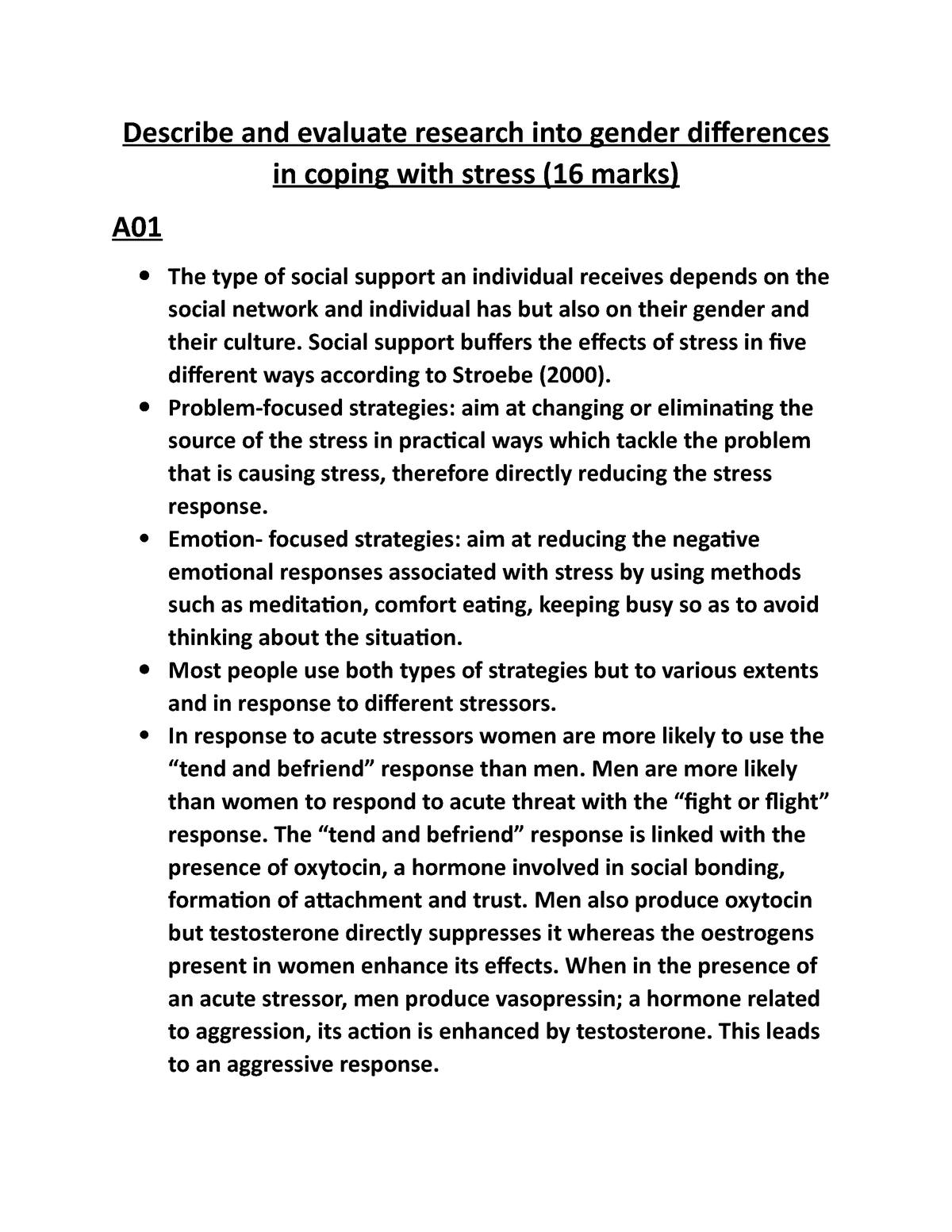 coping with stress psychology essay