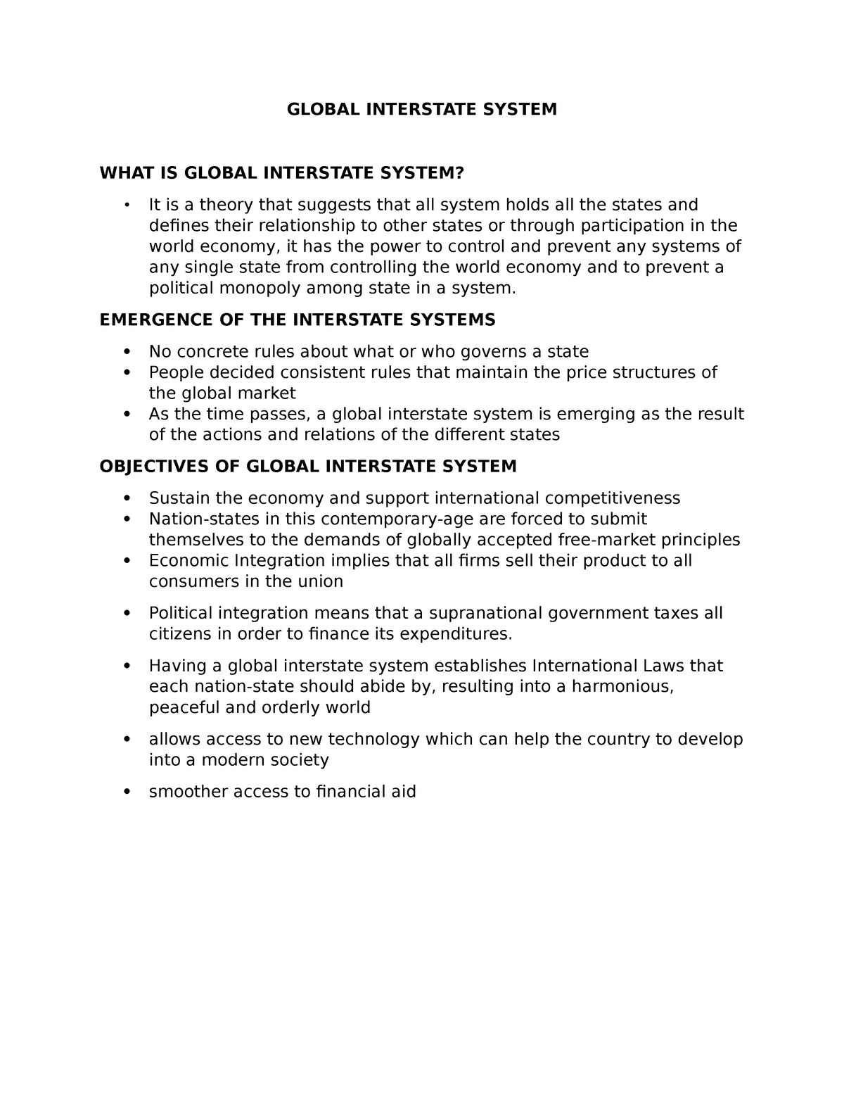 Global Interstate System - GLOBAL INTERSTATE SYSTEM WHAT IS GLOBAL ...