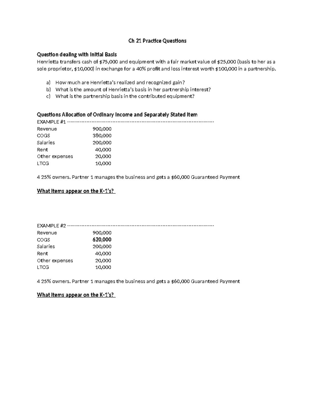 Ch 21 Practice Questions - Ch 21 Practice Questions Question dealing ...