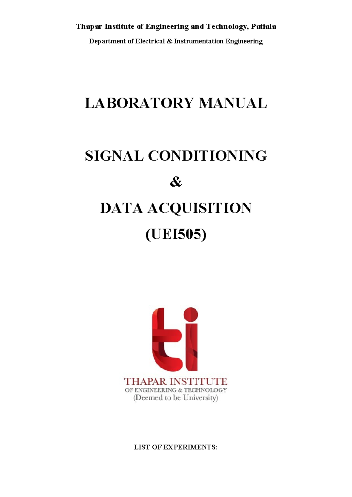 Updated Signal Conditioning & DAQ LAB Manual - Department of Electrical ...