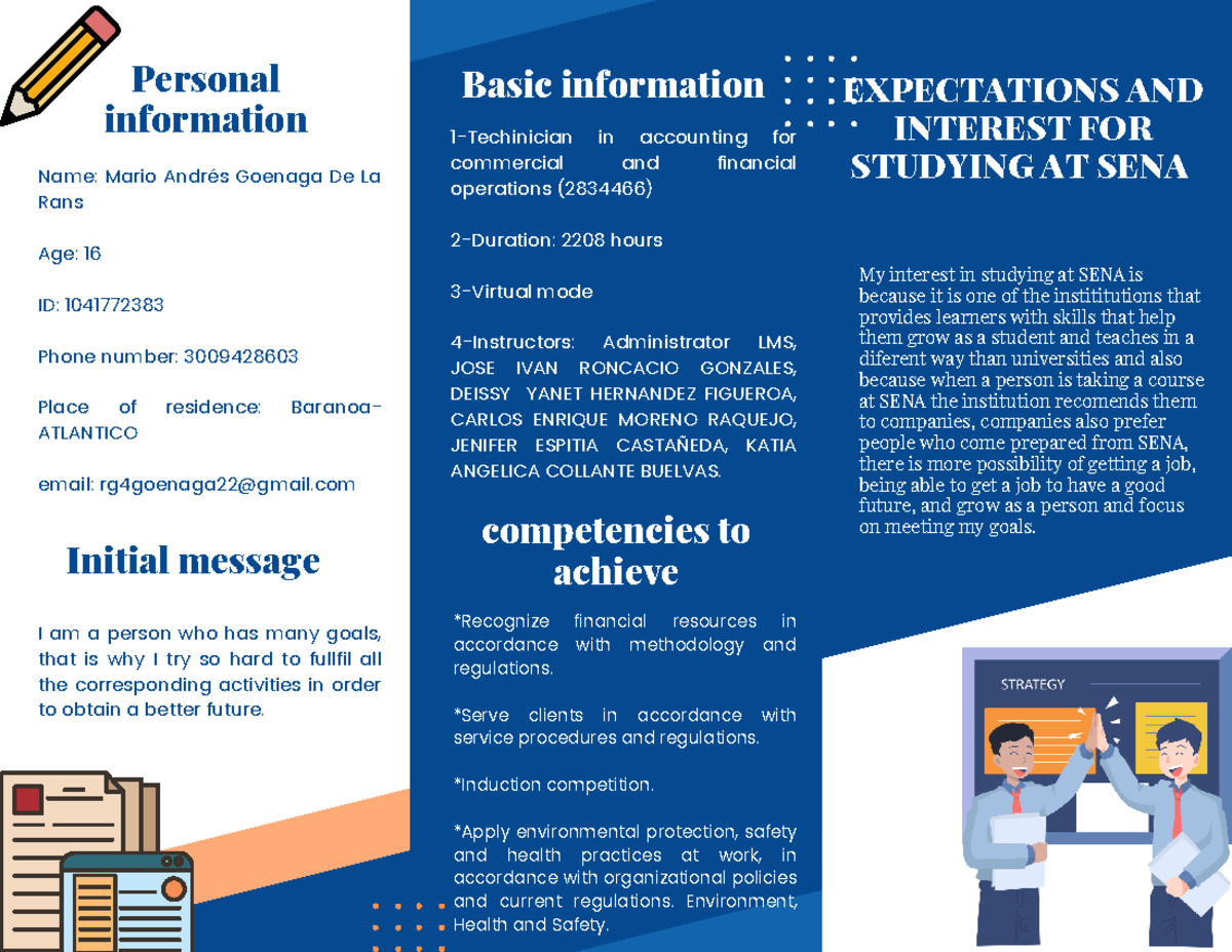 Folleto tríptico - Basic information EXPECTATIONS AND INTEREST FOR ...