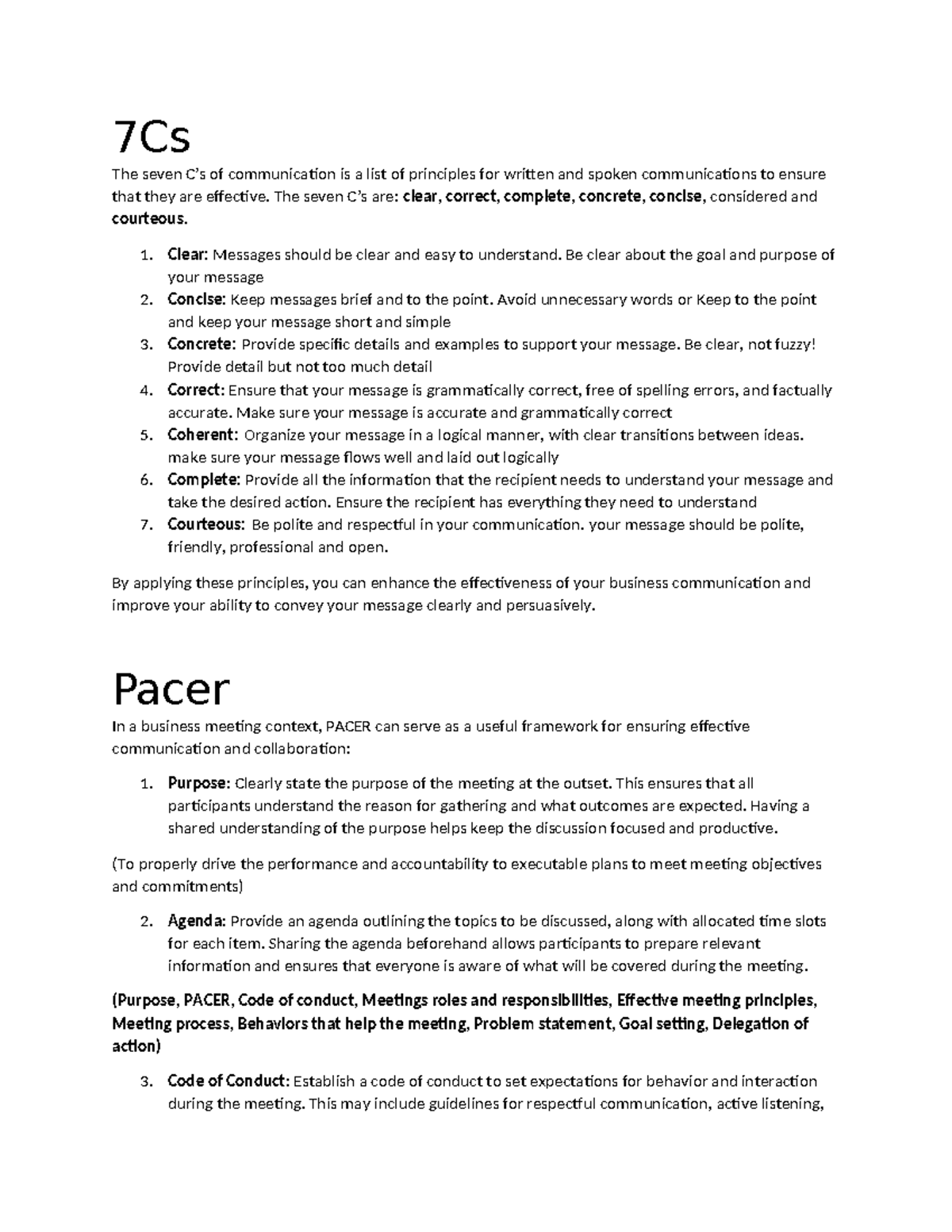 7Cs - 7Cs The seven C’s of communication is a list of principles for ...