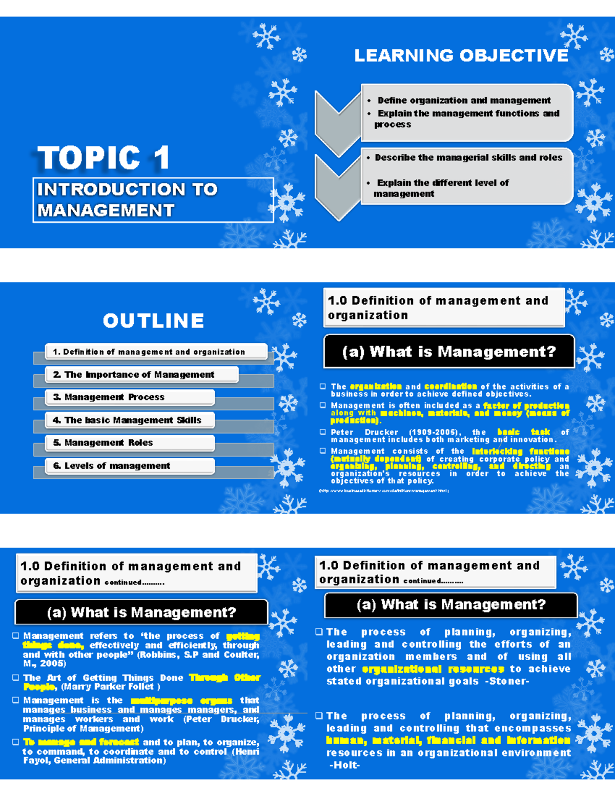 Intoduction To Management (Pengenalan Kepada Management) - TOPIC 1 ...
