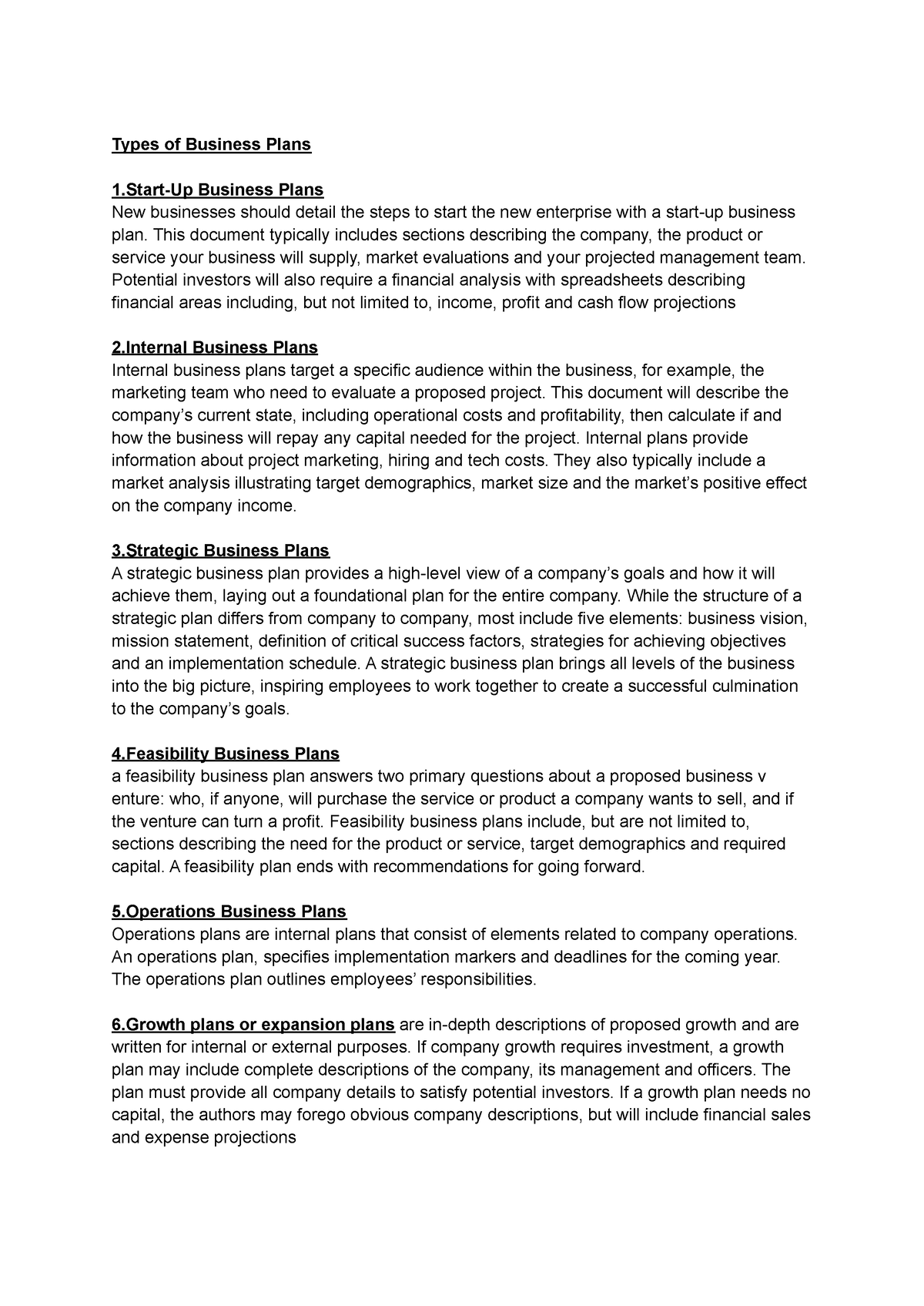 business plans grade 9