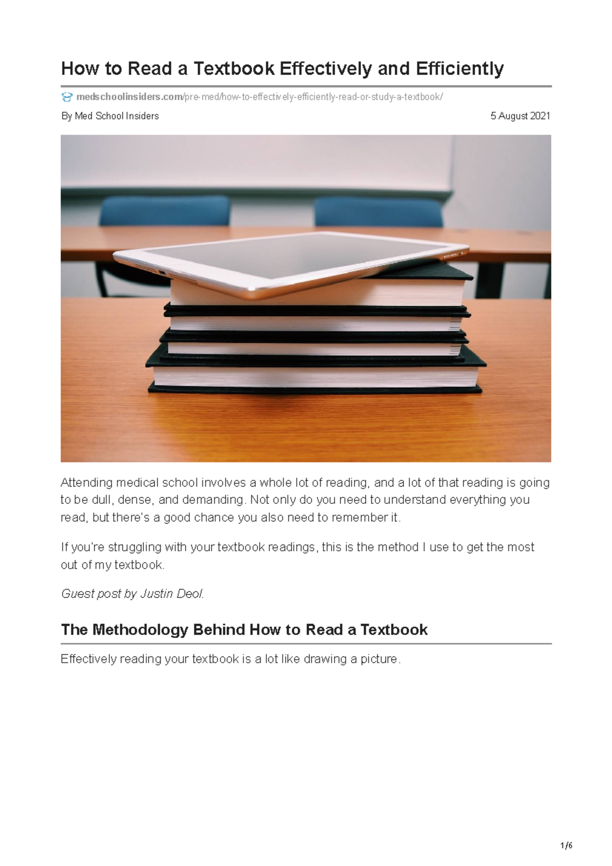 Medschoolinsiders How To Read A Textbook Effectively And Medschoolinsiders How To Read A Textbook Effectively And