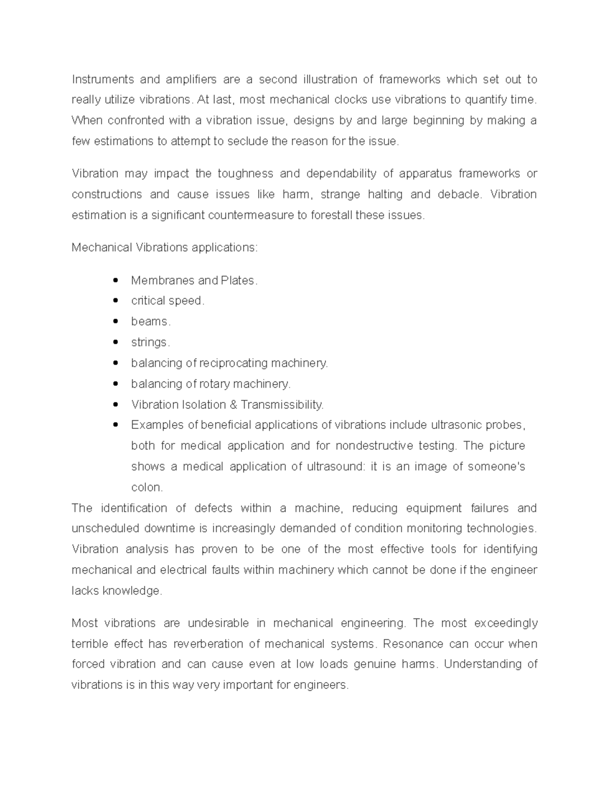 Mechanical Vibrations - Instruments and amplifiers are a second ...