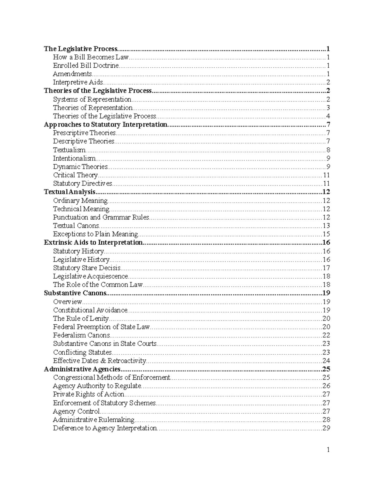 75518047 Statutory Interpretation Outline - The Legislative - Studocu