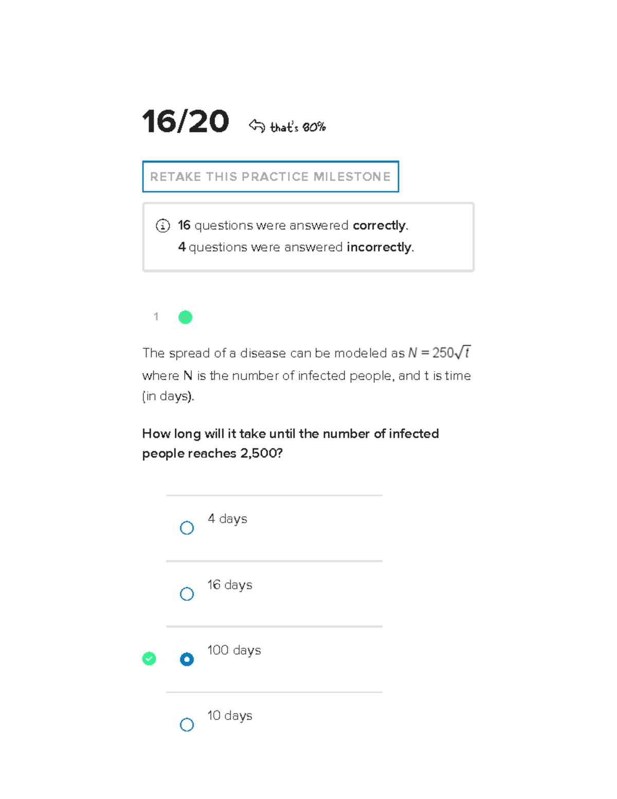 Practice U2 Math Test - 1 16 / 20 that's 80% RETAKE THIS PRACTICE ...