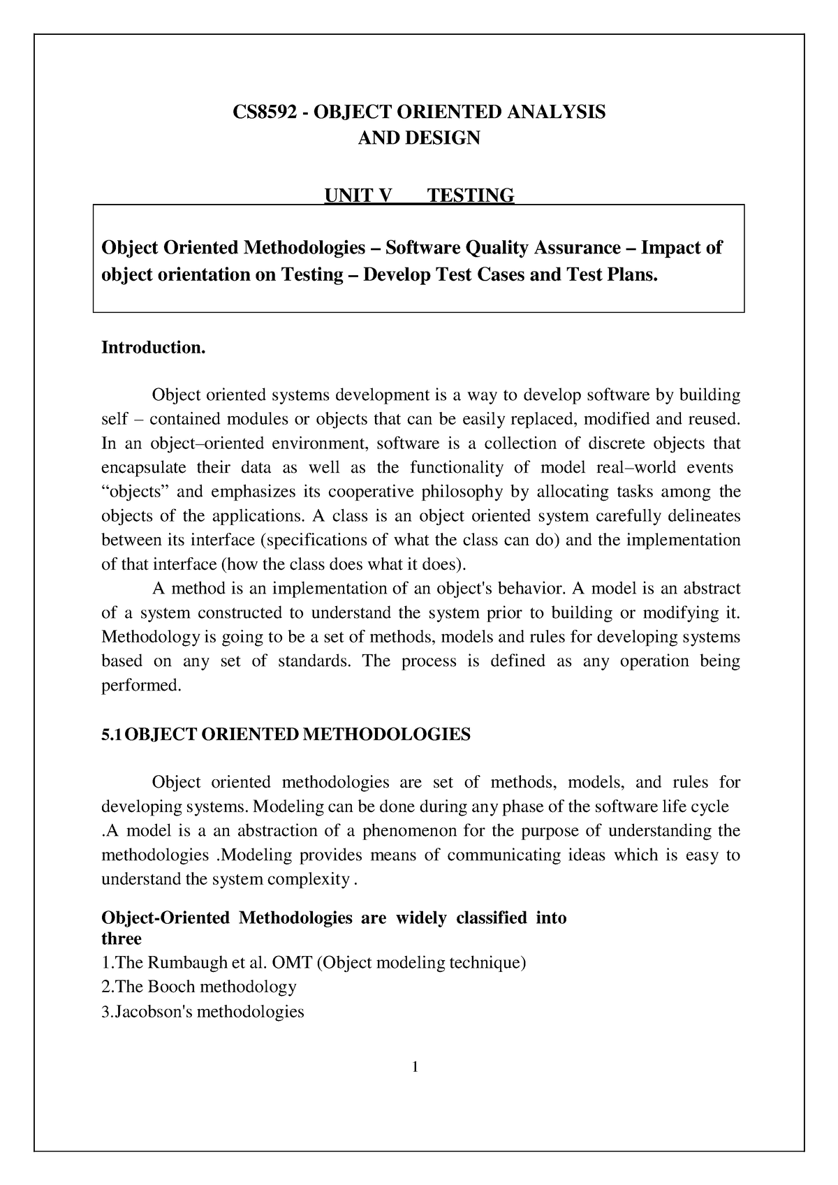 OOAD-Unit-5 - Hii Guys This Is Very Easy To Understand Concept - CS8592 ...