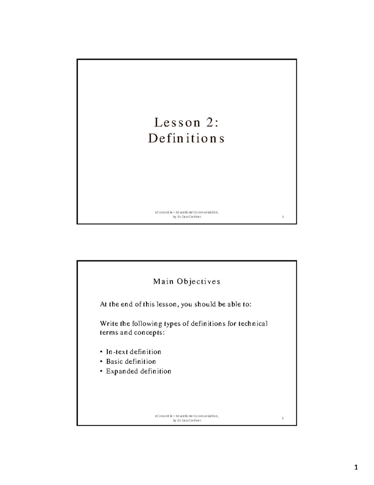 Lesson 2 Notes - Definitions - Le s s o n 2 : D e fi n i ti o n s ...