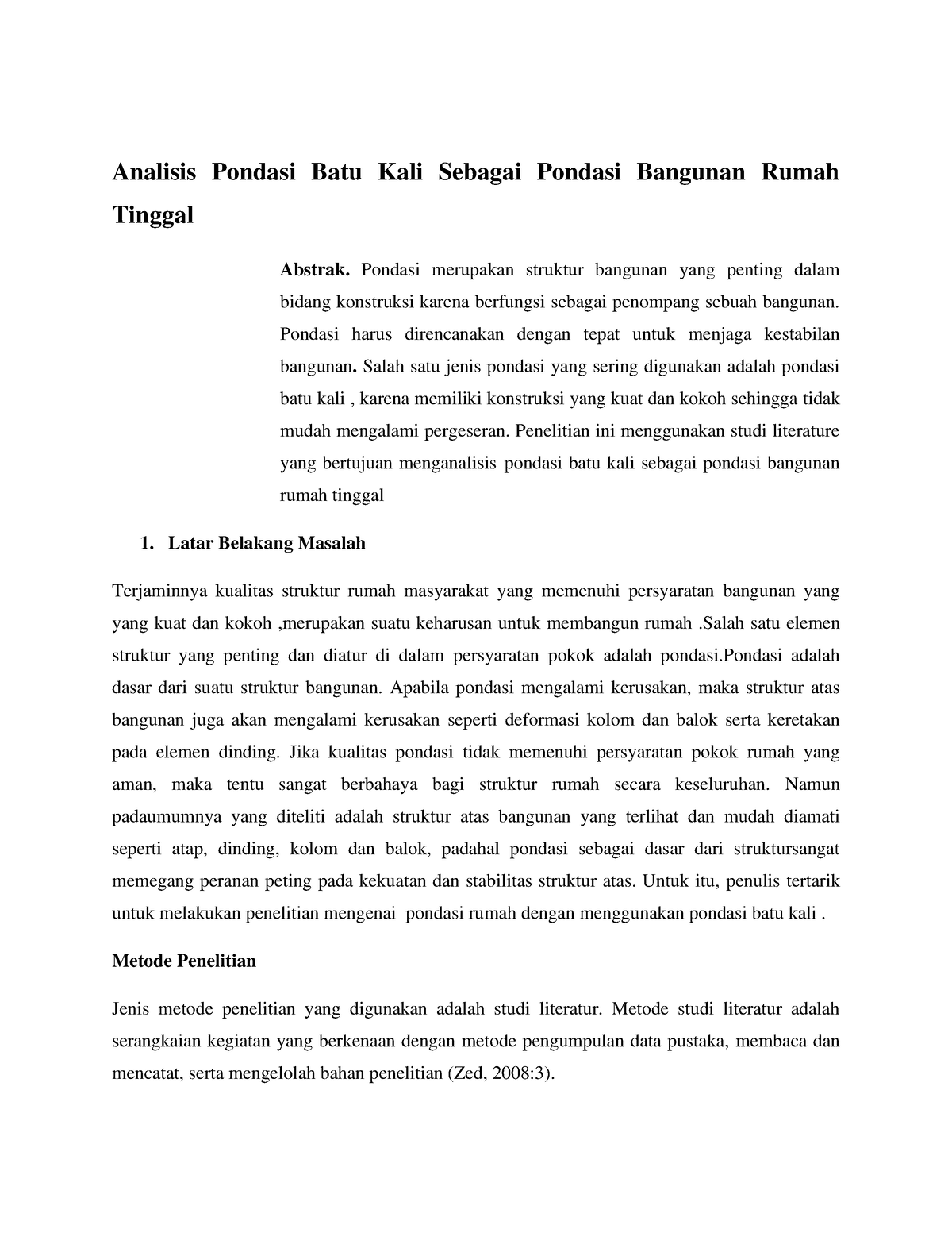 Artikel Pondasi BATU KALI - Analisis Pondasi Batu Kali Sebagai Pondasi ...