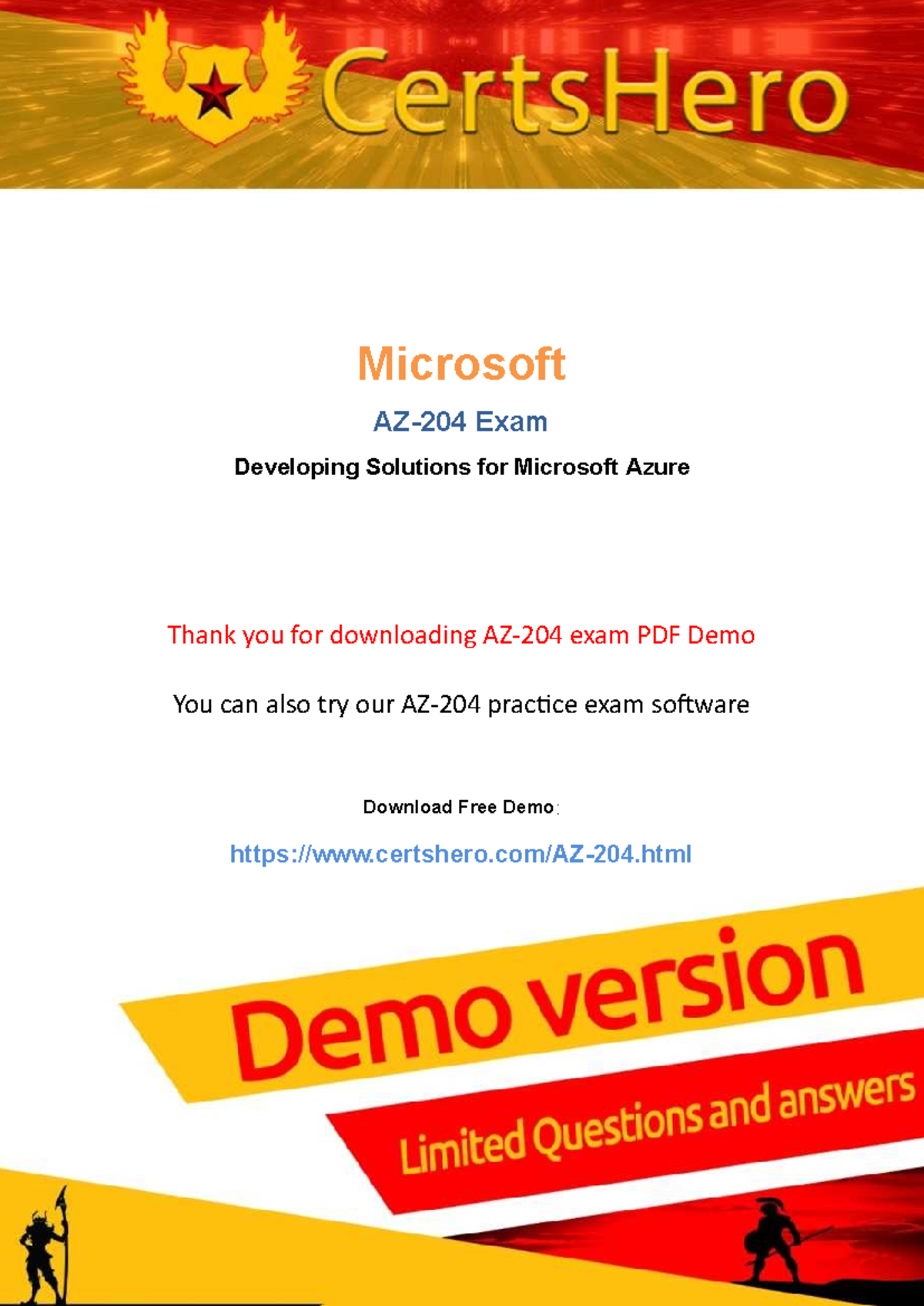 AZ-204-demo - Microsoft certification - Microsoft AZ- 204 Exam ...