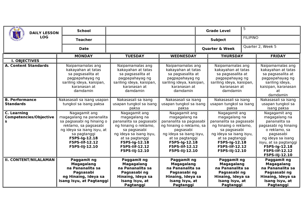 q2-w5-filipino-5-daily-lesson-logs-daily-lesson-log-school-grade