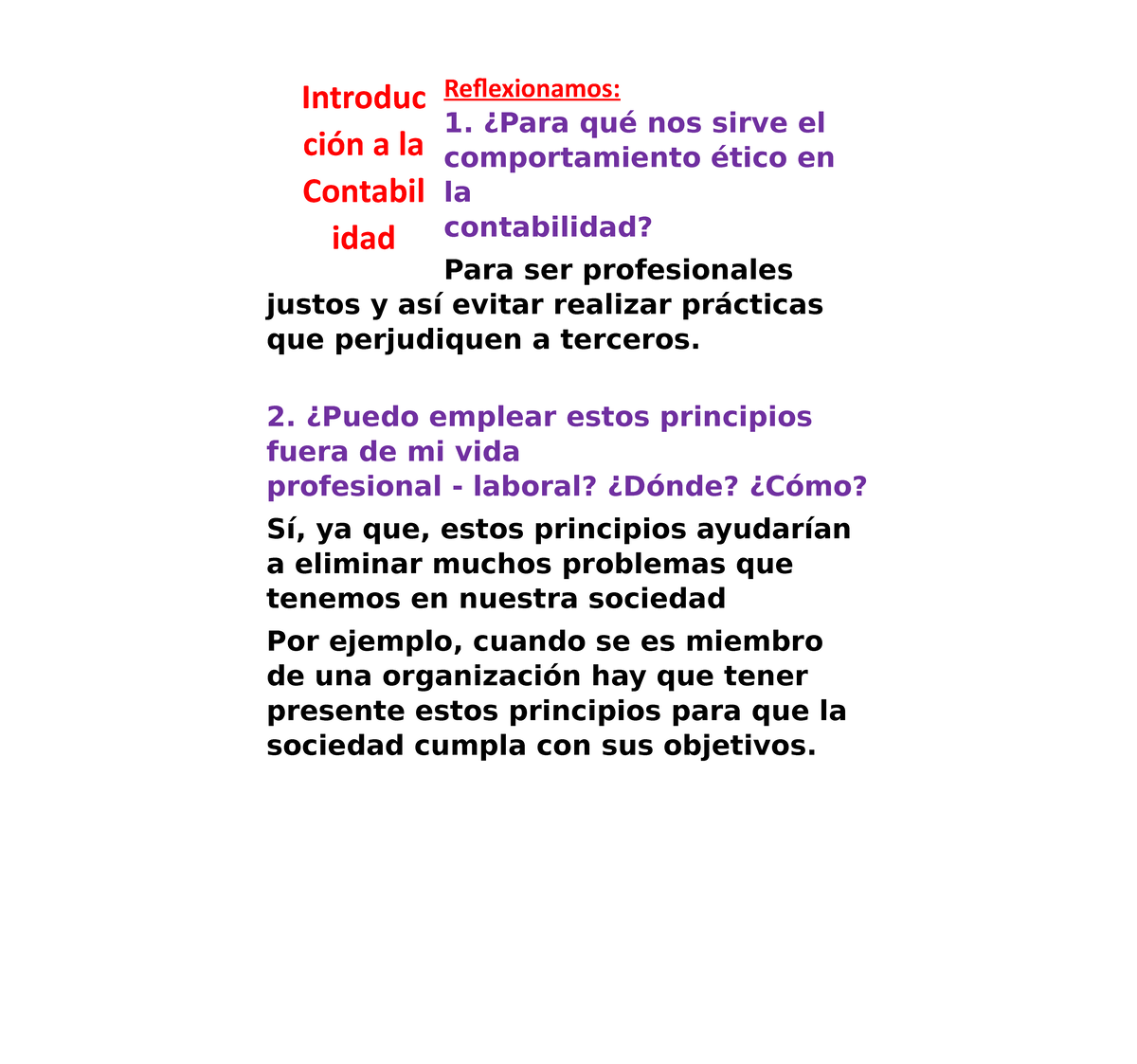 Semana 11( Contabilidad) - Reflexionamos: ¿para Qué Nos Sirve El 