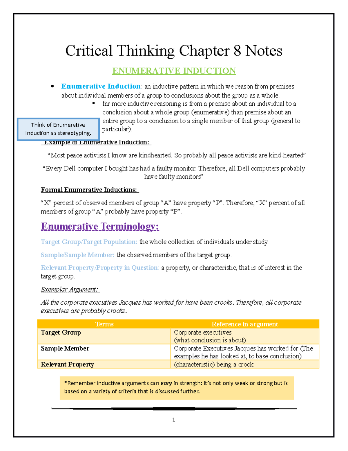 critical thinking chapter 8