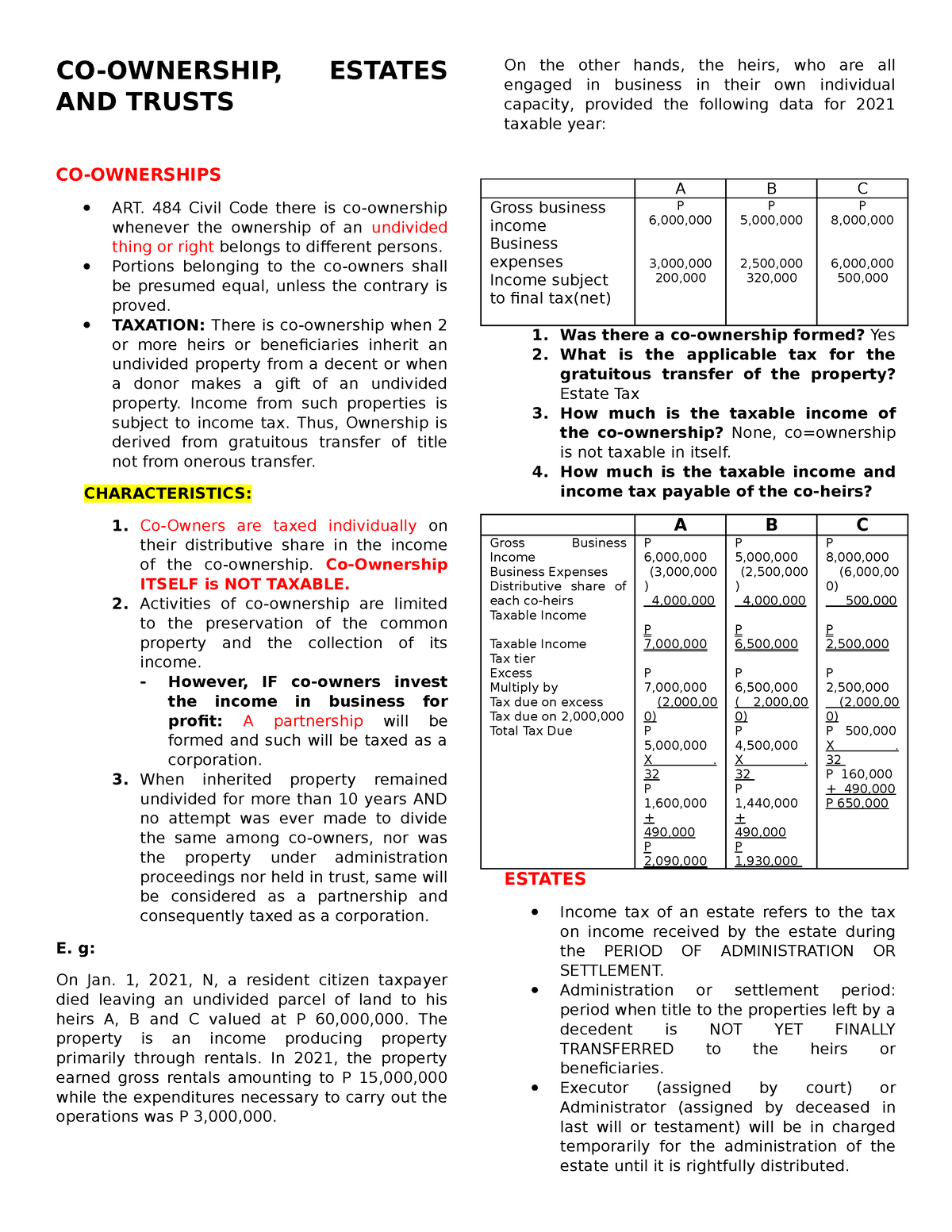 Co-ownership, Estates And Trusts - CO-OWNERSHIP, ESTATES AND TRUSTS CO ...