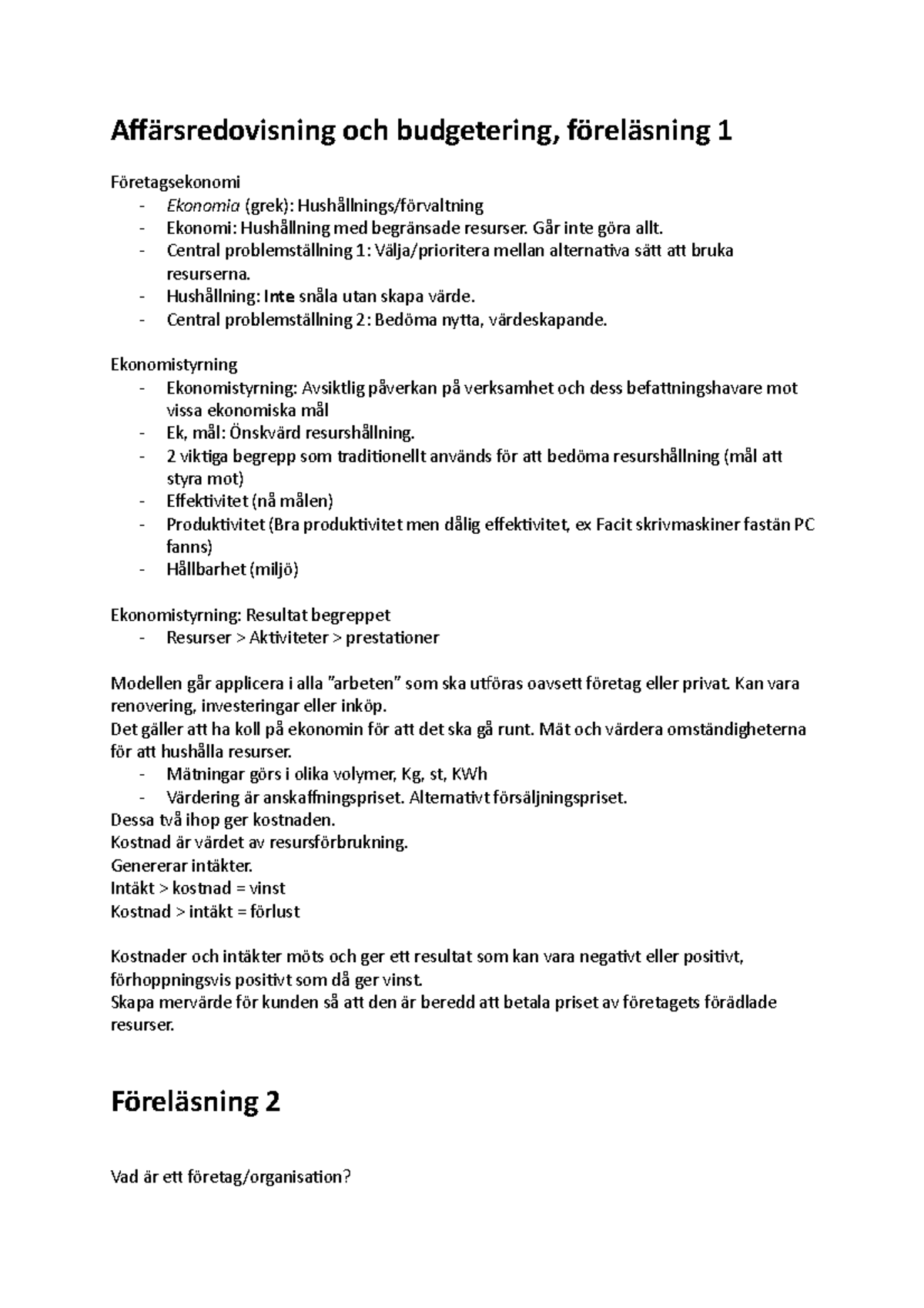 Affärsredovisning Och Budgetering 1 - Affärsredovisning Och Budgetering ...