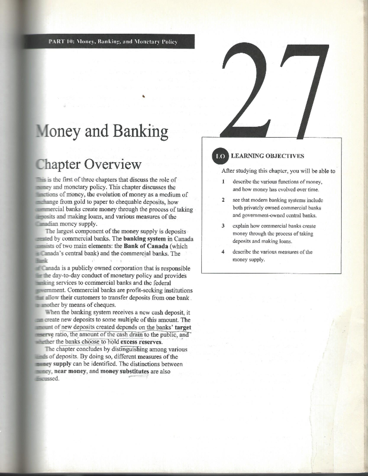 CH27 Money and Banking Qand A - ECON 1250 - Studocu