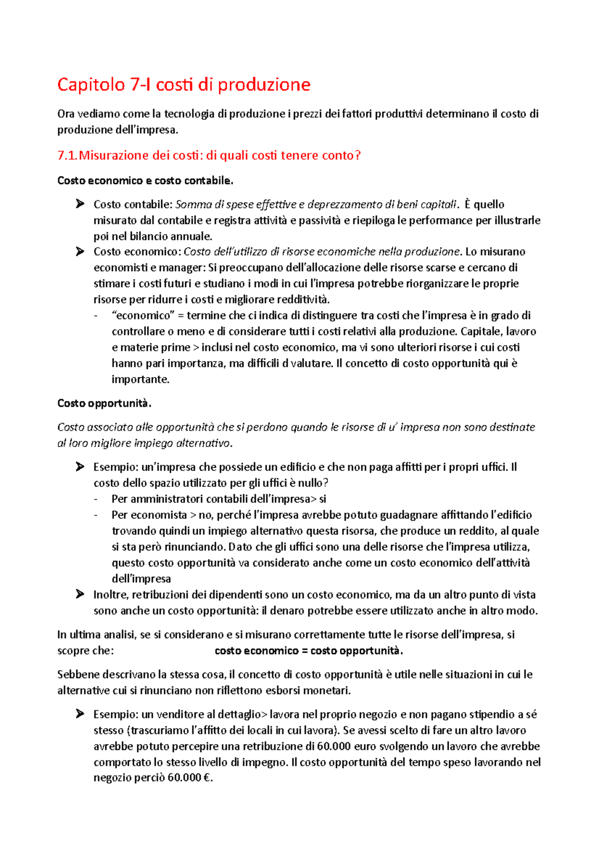 Capitolo 7- I costi di produzione, Pyndick e Rubinfield - Capitolo 7-I ...