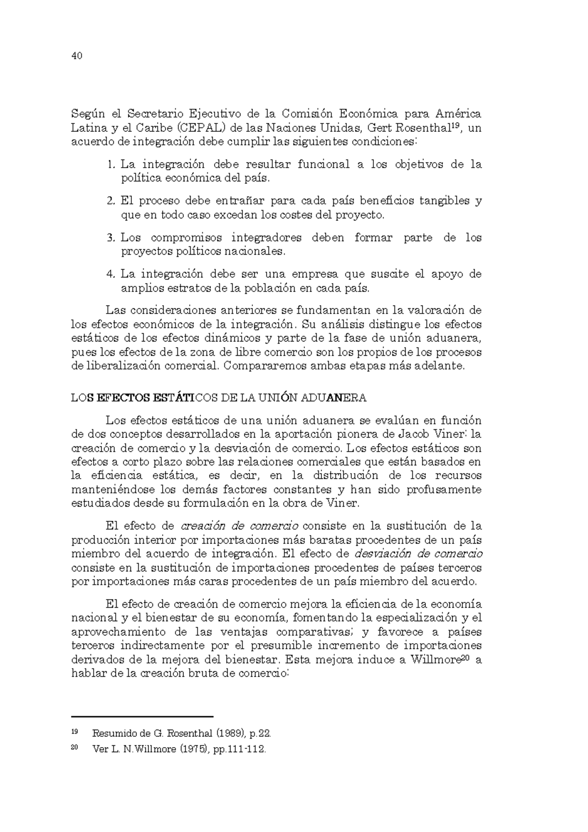 Efectos Estáticos y Dinámicos de la Unión Aduanera 4, AO