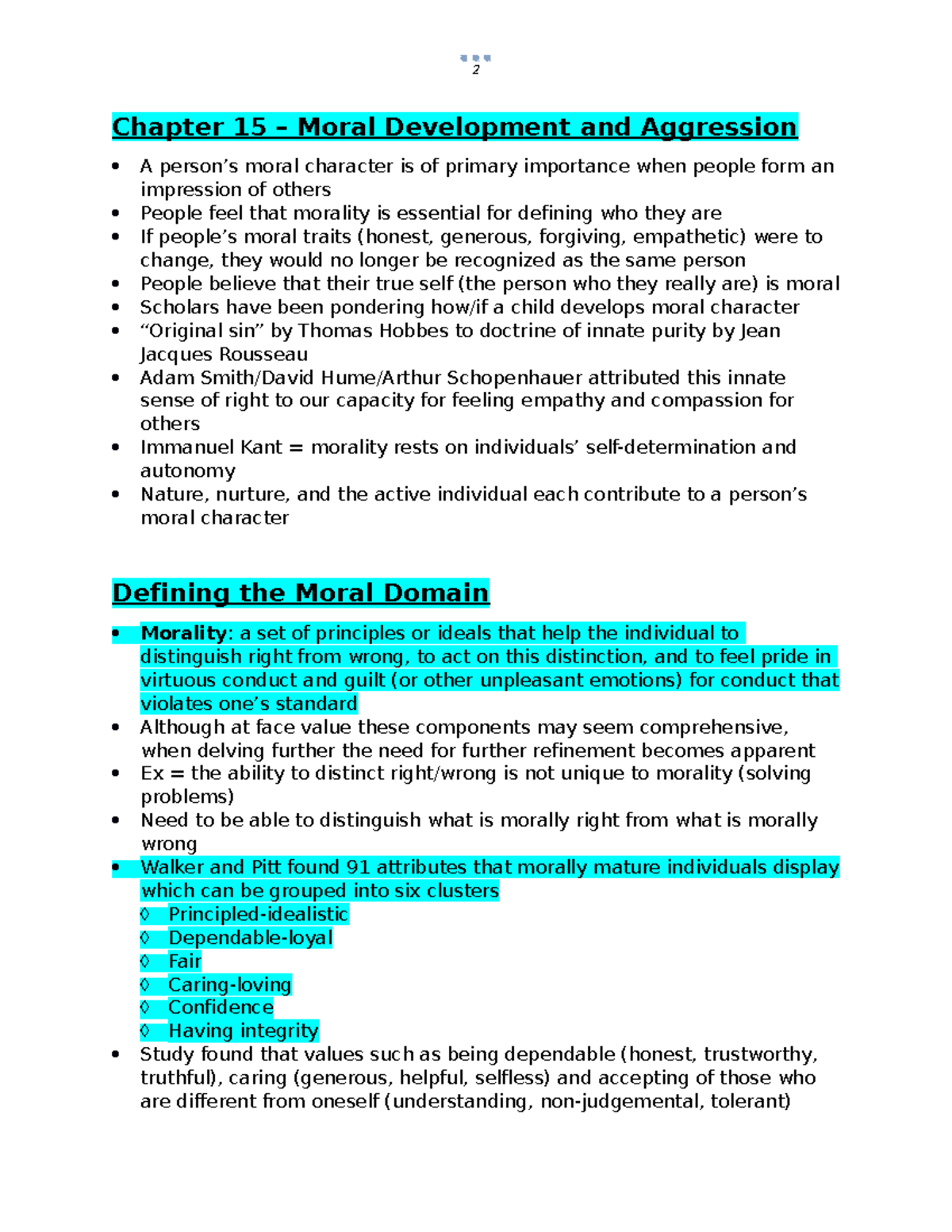 Chapter 15 - Moral Development and Aggression - Chapter 15 – Moral ...