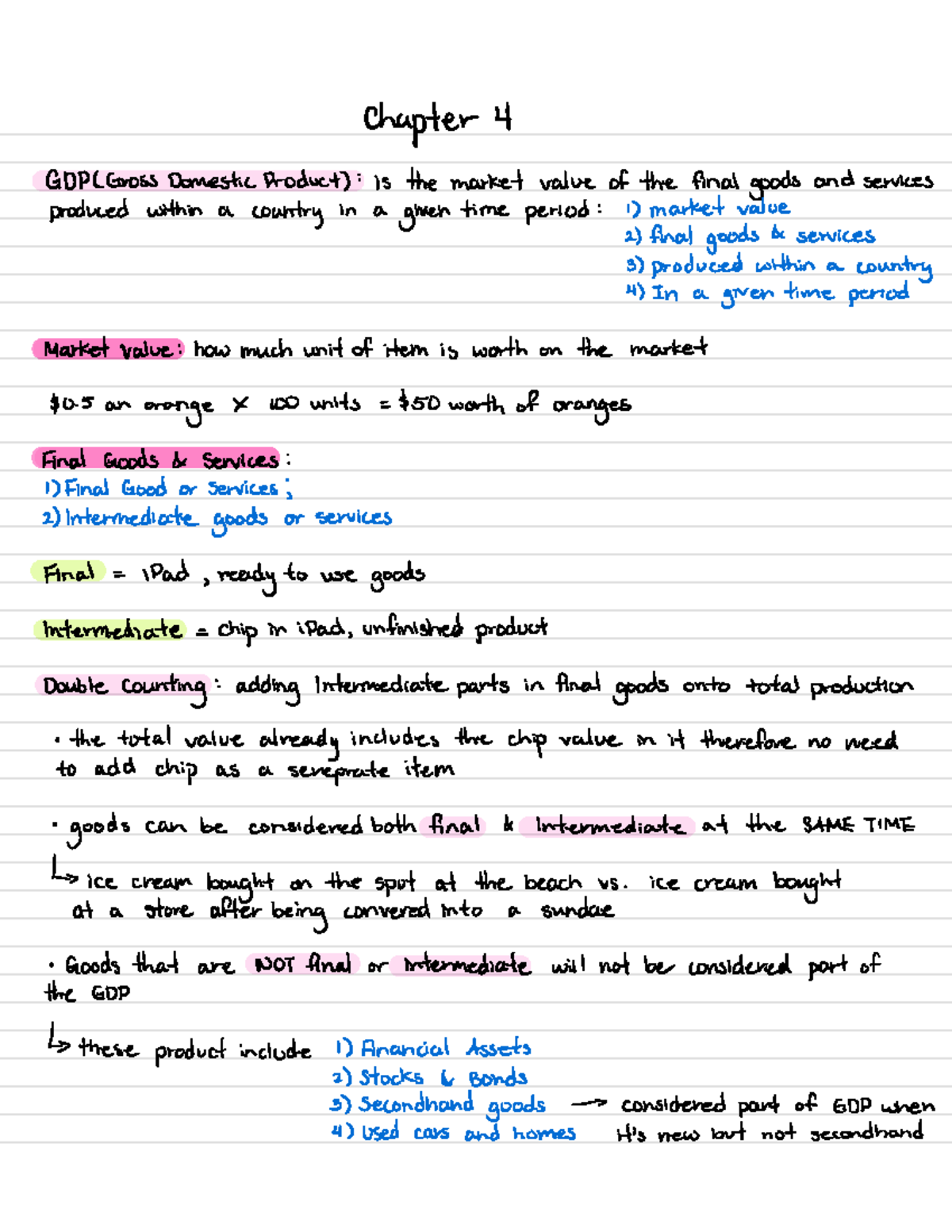 ECON - chapter GDP L Product Domestic Gross produced within ) country a ...