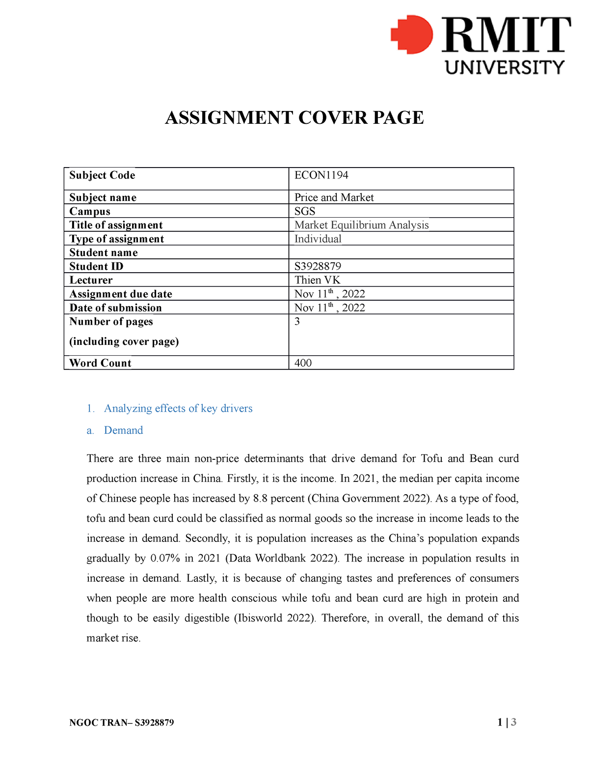 business statistics assignment 1 rmit