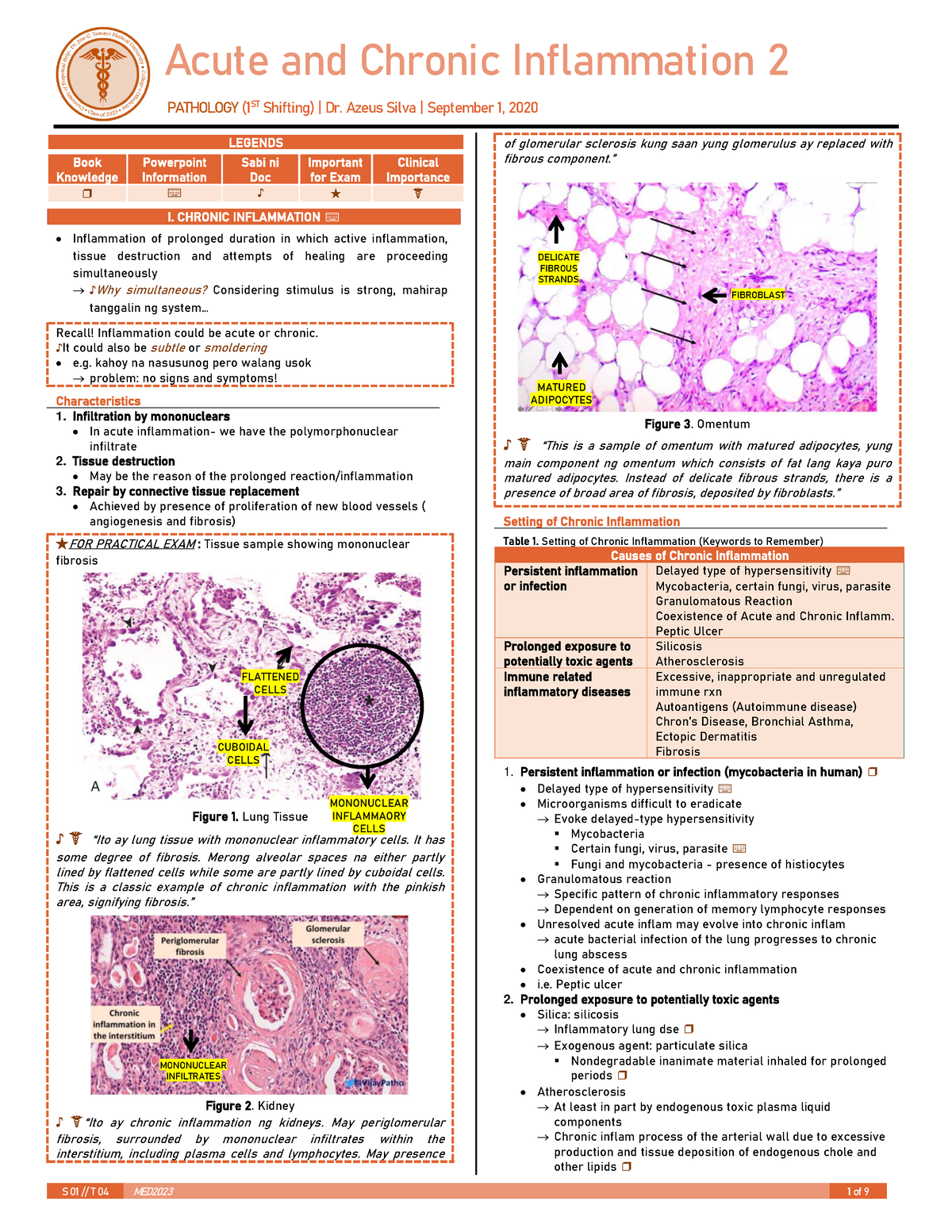 Acute And Chronic Inflammation Part 2 - S 01 // T 04 MED2023 1 Of 9 ...