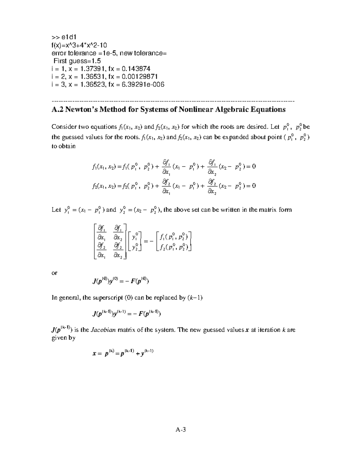 Chemical Engineering-27 - e1d f(x)=x^3+4*x^2- error tolerance =1e-5 ...