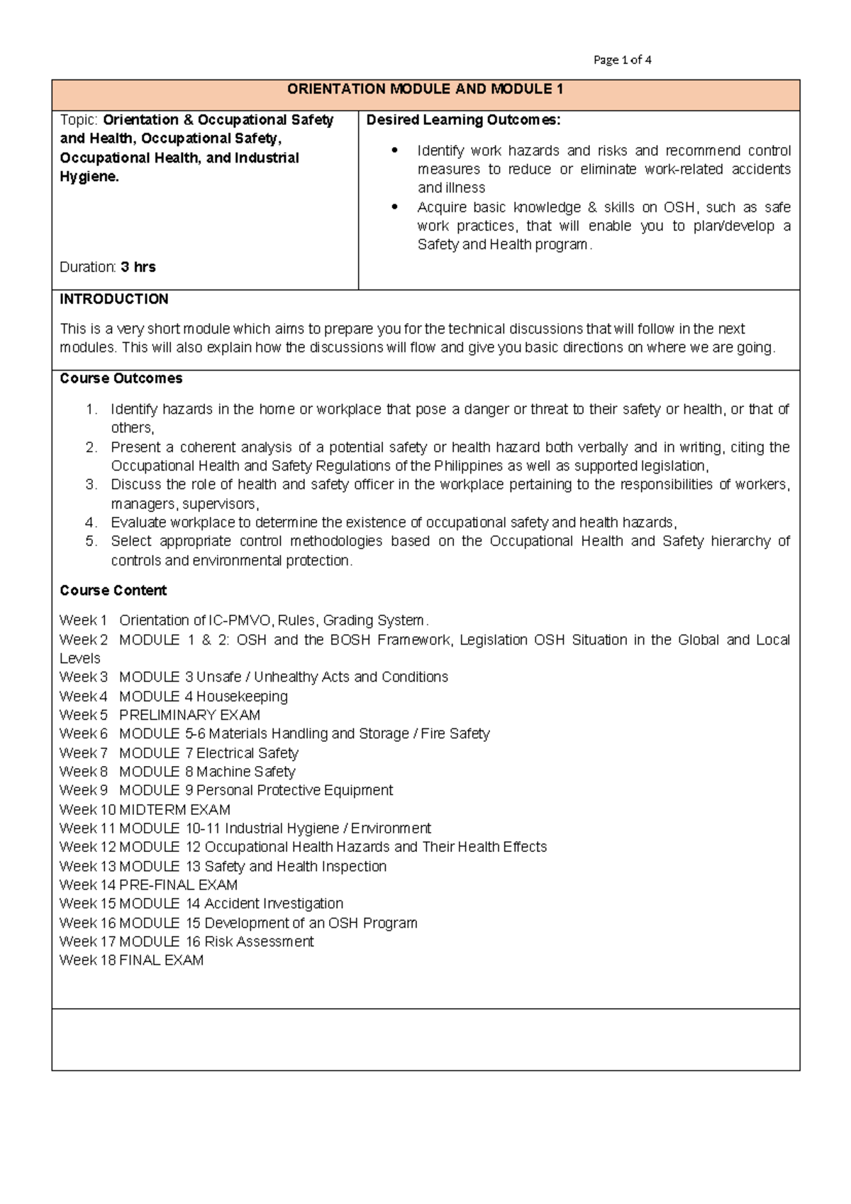 Module-1 & 2 - BOSH - ORIENTATION MODULE AND MODULE 1 Topic ...