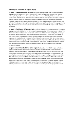 The Origins of the English Language - The Origins of the English ...