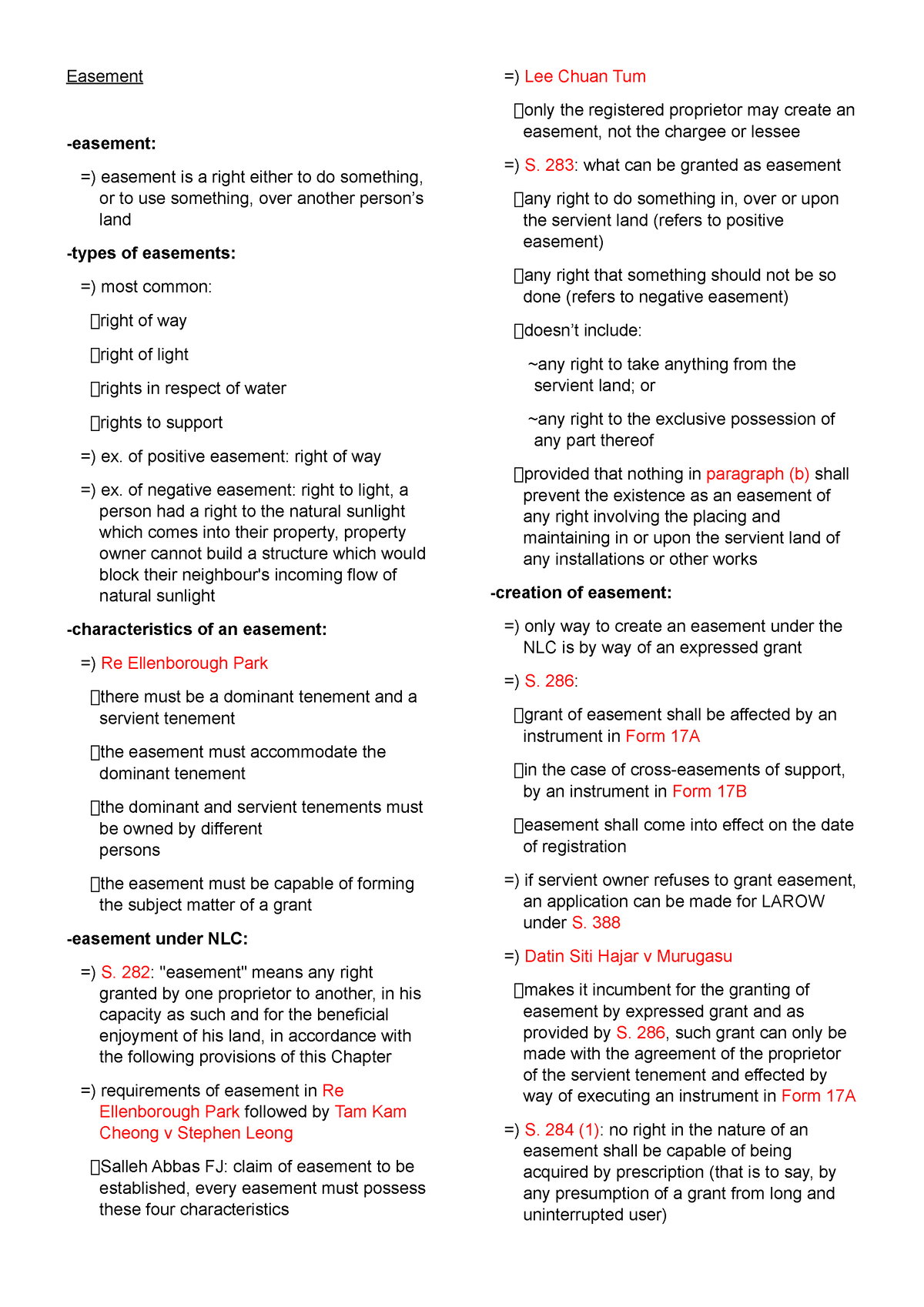 Chapter 8 (Easement) LO1 - Easement -easement: =) Easement Is A Right ...