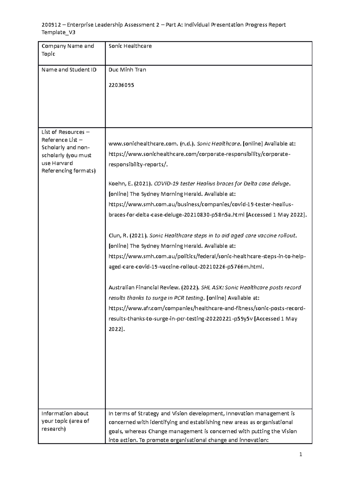 2009 12 Assessment 2 Individual Progress Report Template V4(1) - 200912 ...