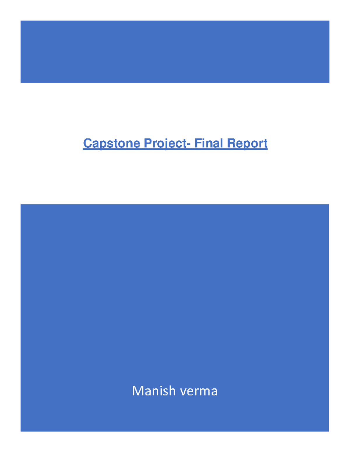 Capstone Project Final Busines Report Capstone Project Final Report