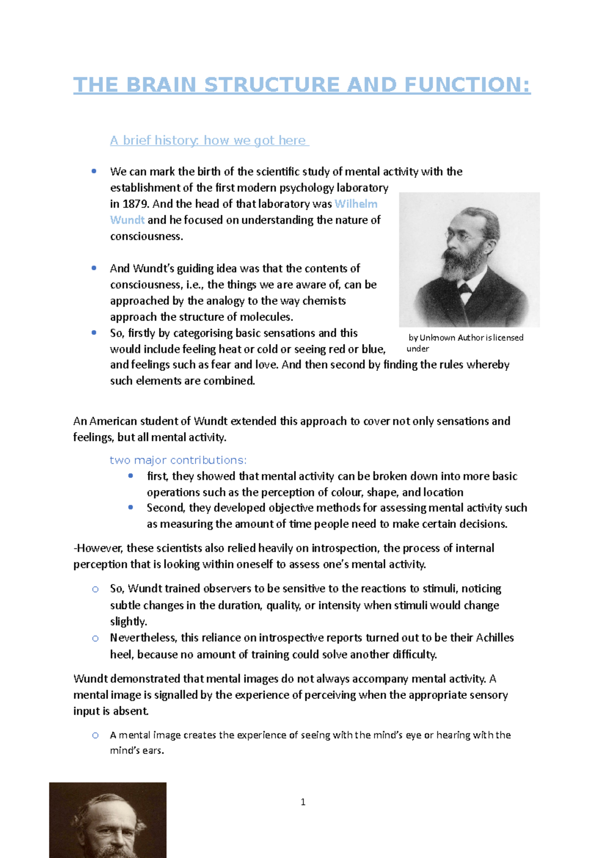 PSY2014 S Study notes - THE BRAIN STRUCTURE AND FUNCTION: A brief ...