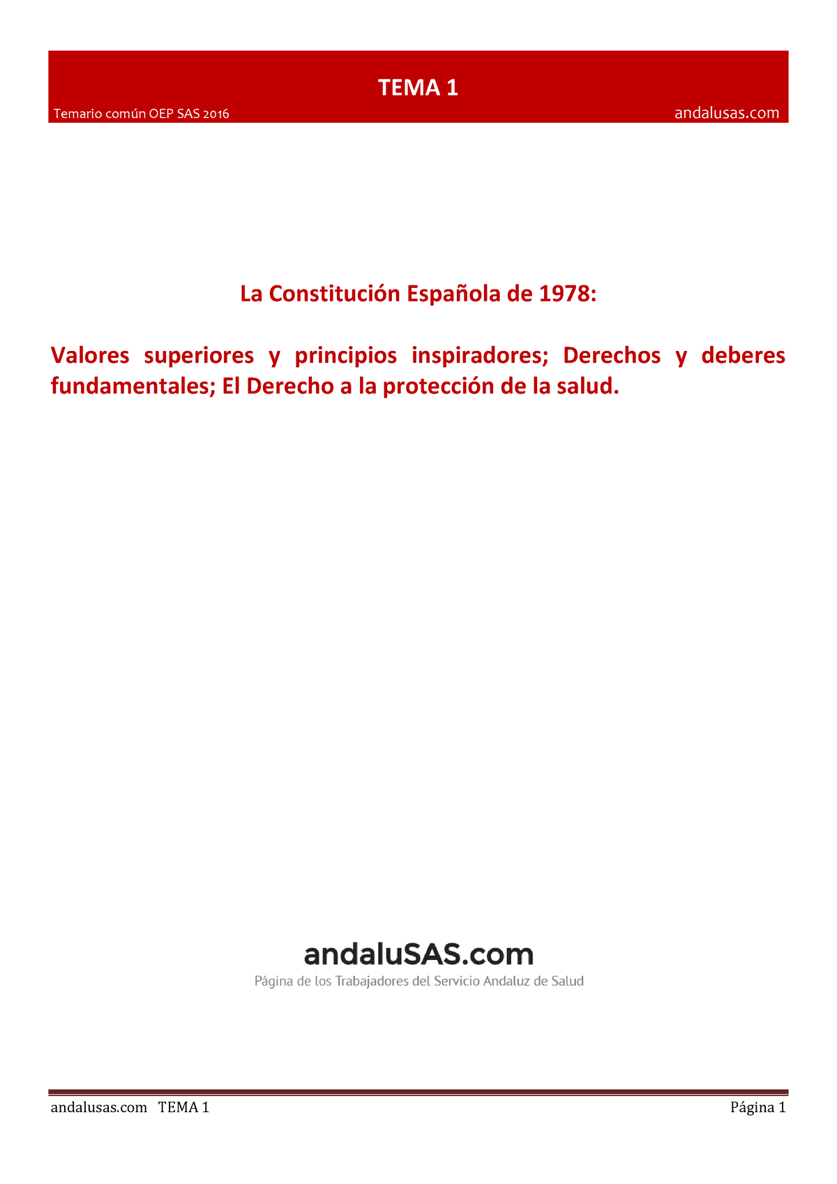 Tema1 TEMA 1 OPOSICIONES AUXILIAR ADMINISTRATIVO SAS TEMA 1