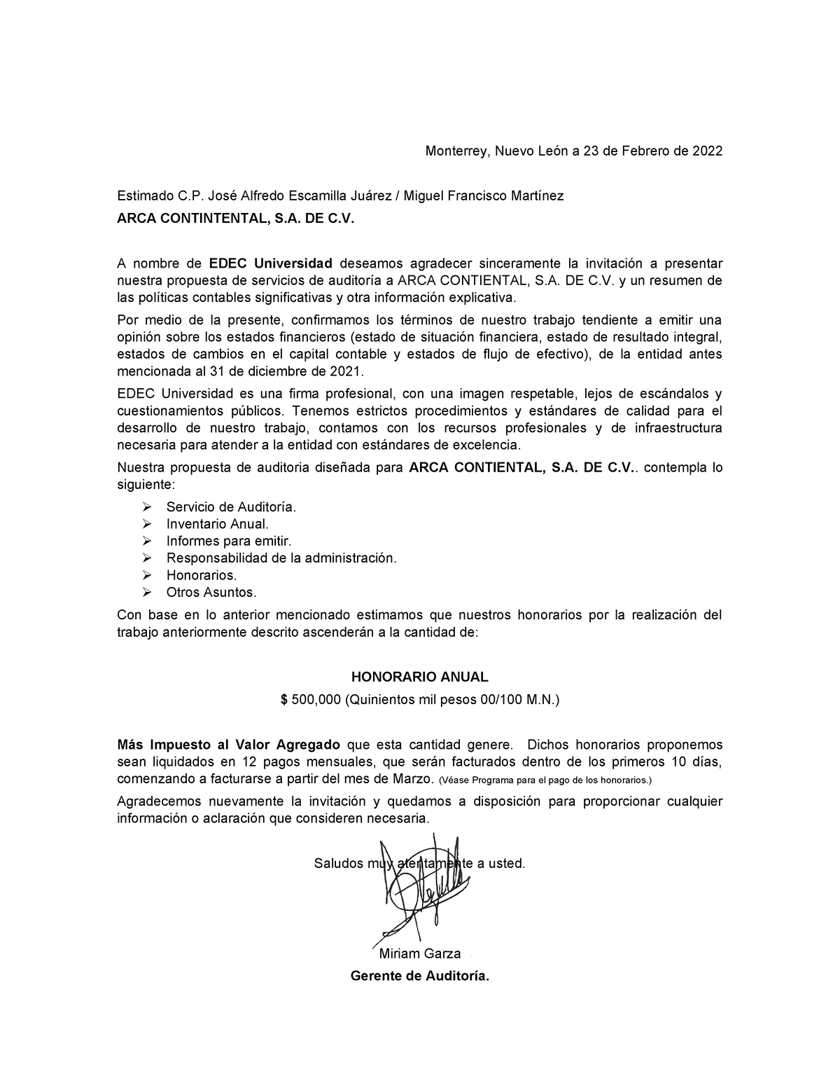 Anexo I Propuesta De Servicios Profesionales Monterrey Nuevo León A 23 De Febrero De 2022 4384