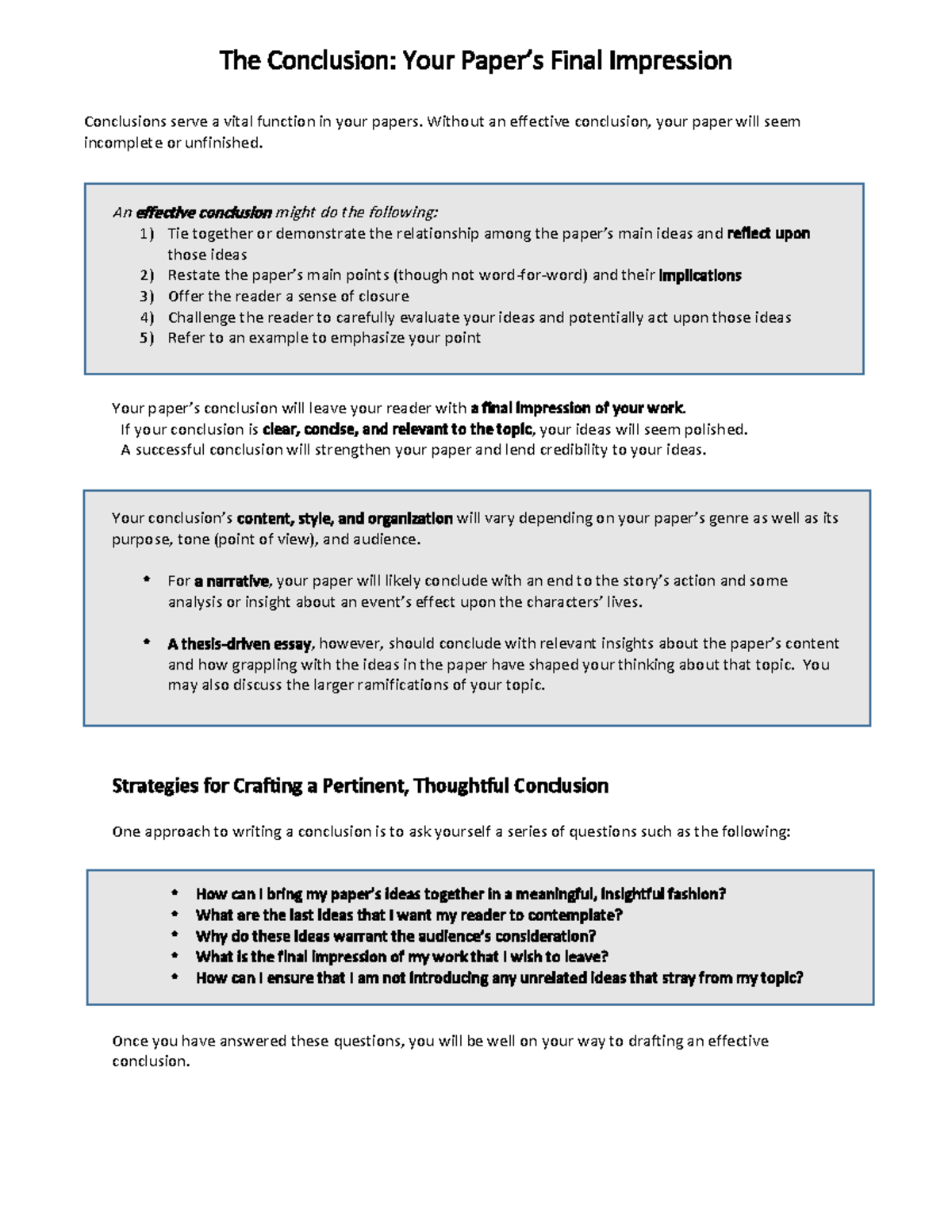 Research paper conclusion example - The Conclusion: Your Paper’s Final ...