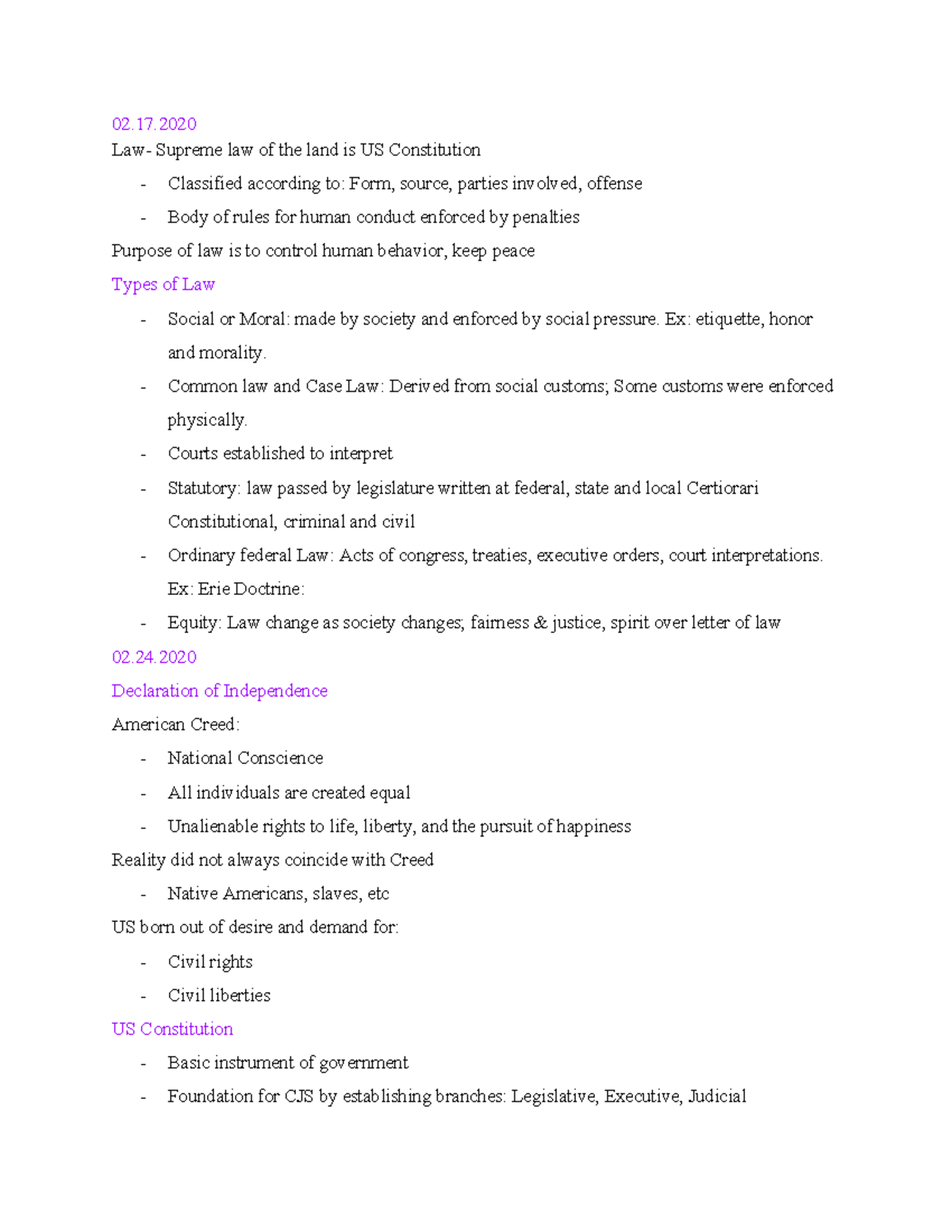 psc-101-notes-02-law-supreme-law-of-the-land-is-us-constitution