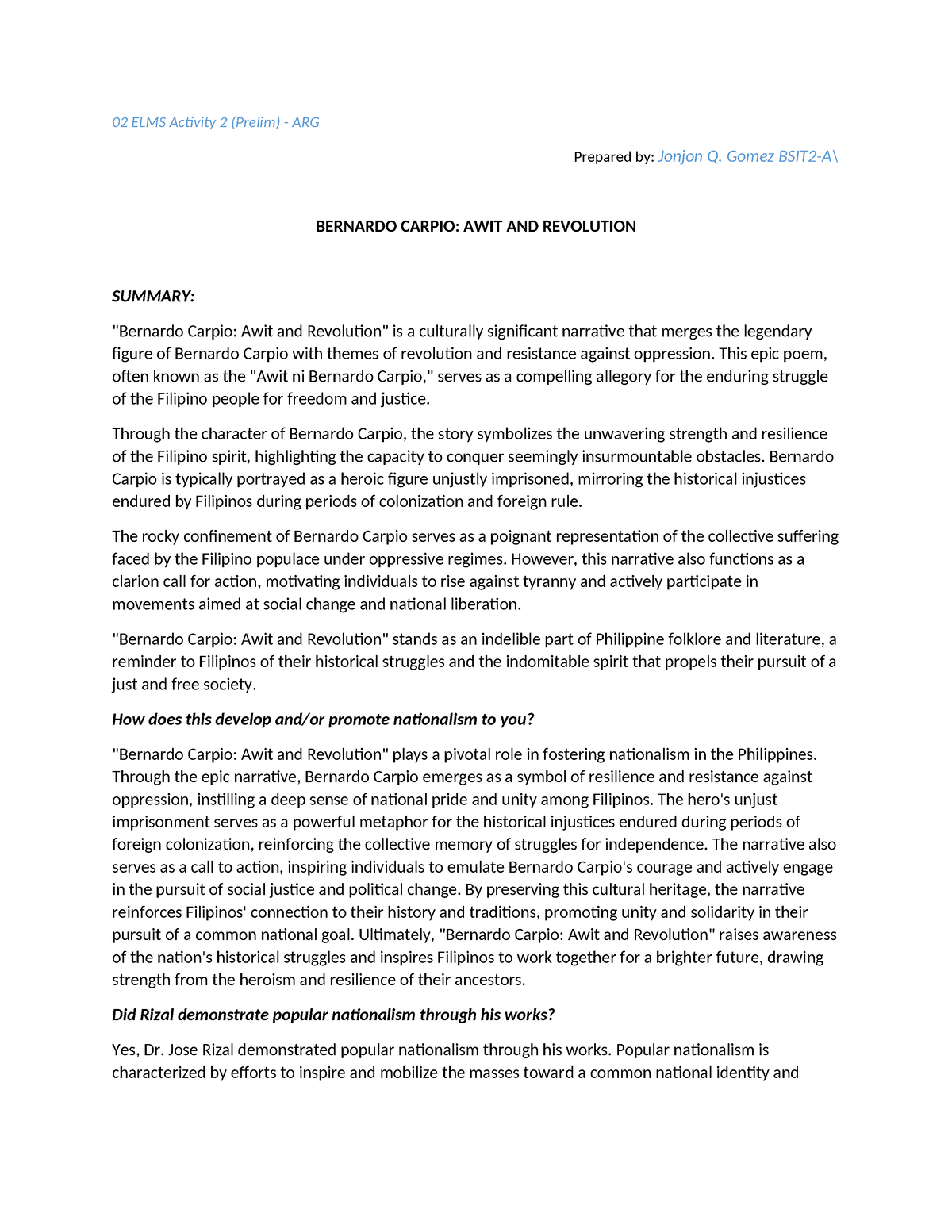 02 e LMS Activity 2 (Prelim) - ARG - 02 ELMS Activity 2 (Prelim) - ARG ...