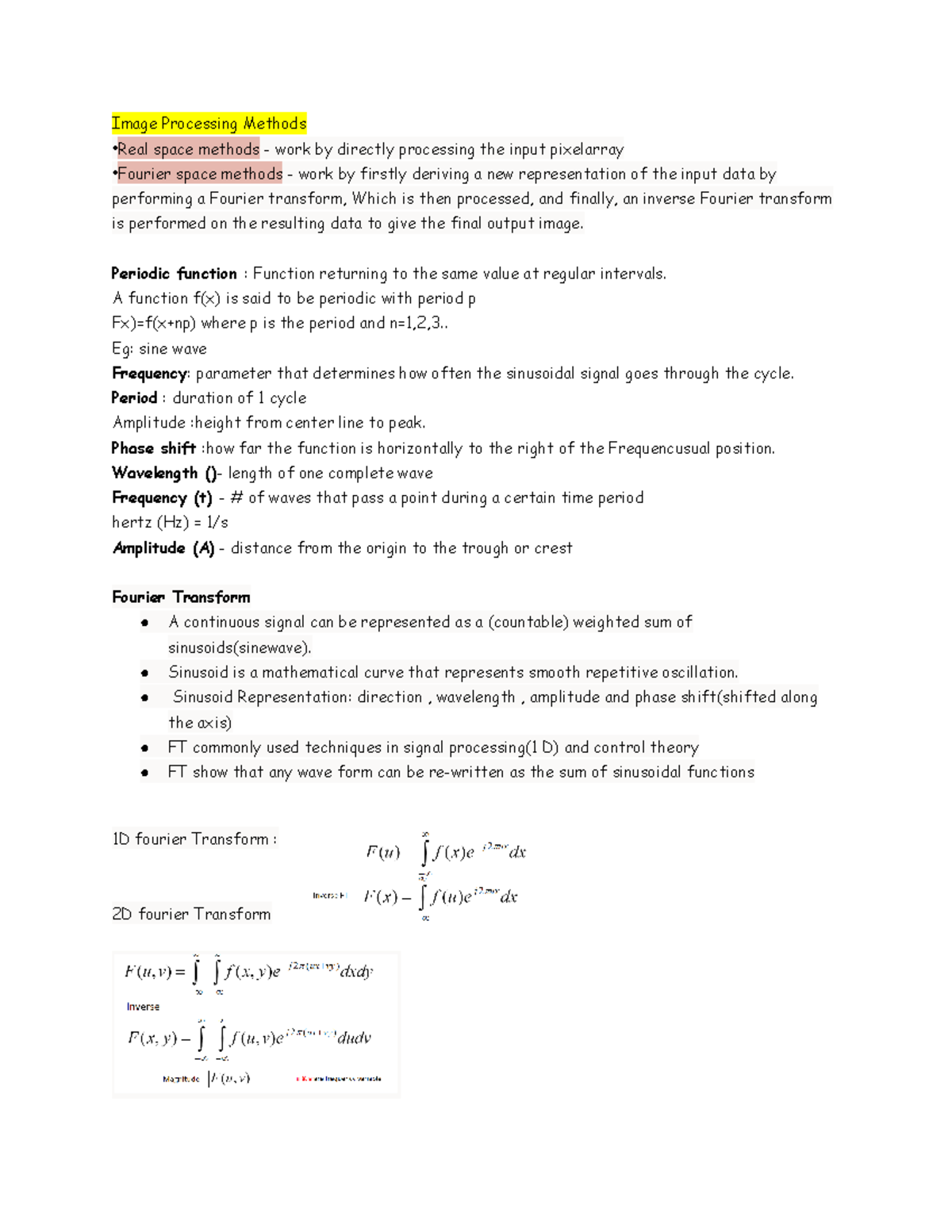 Computer Vision 5 - Lecture notes 5 - Image Processing Methods •Real ...