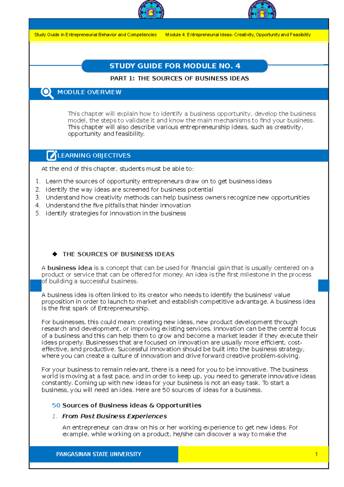 Om Elec 104 Sg 4 - Lecture Notes 1-8 Great - Part 1: The Sources Of 